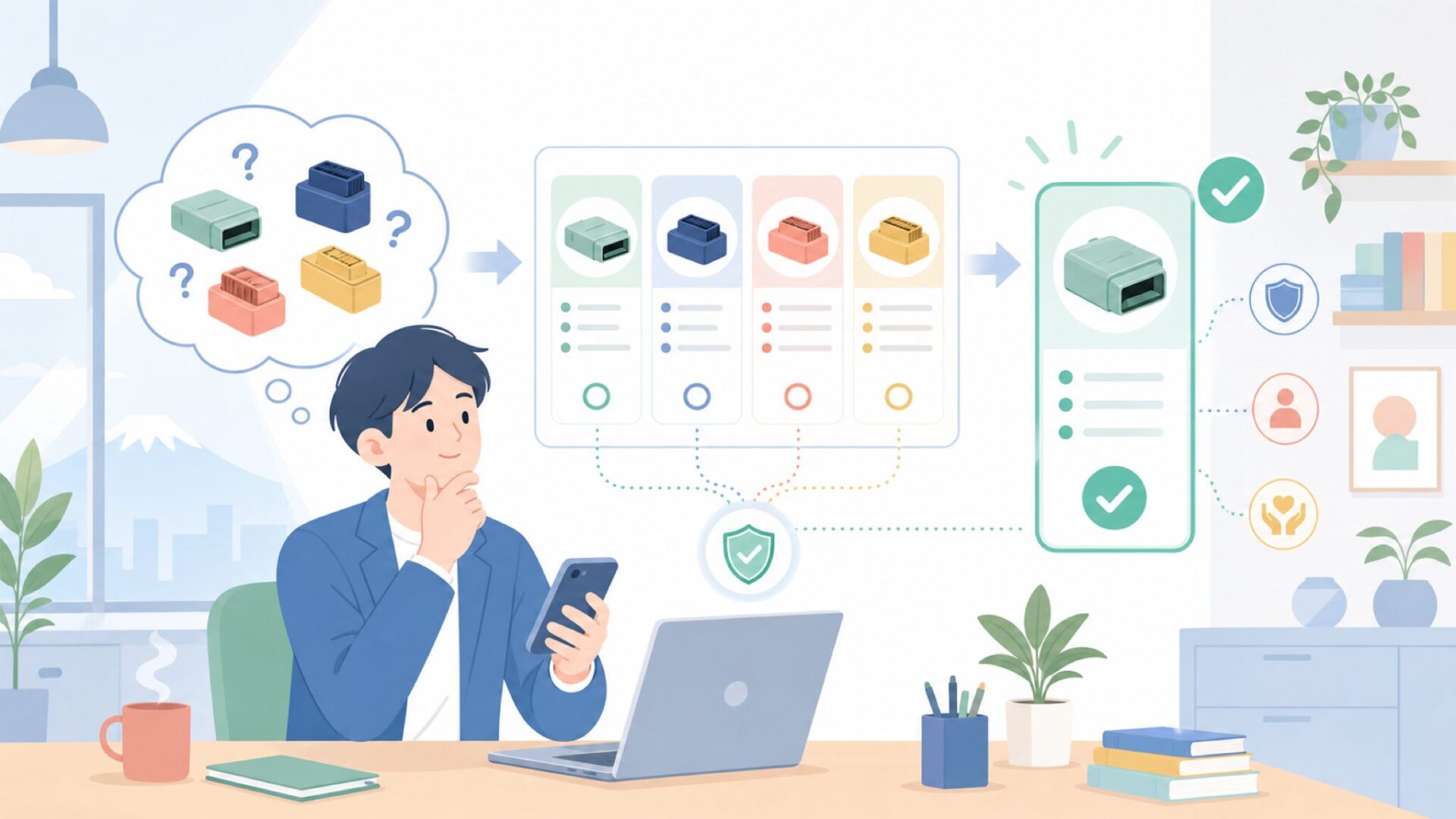 Vgateの主力製品ラインナップを把握するを表すイラスト