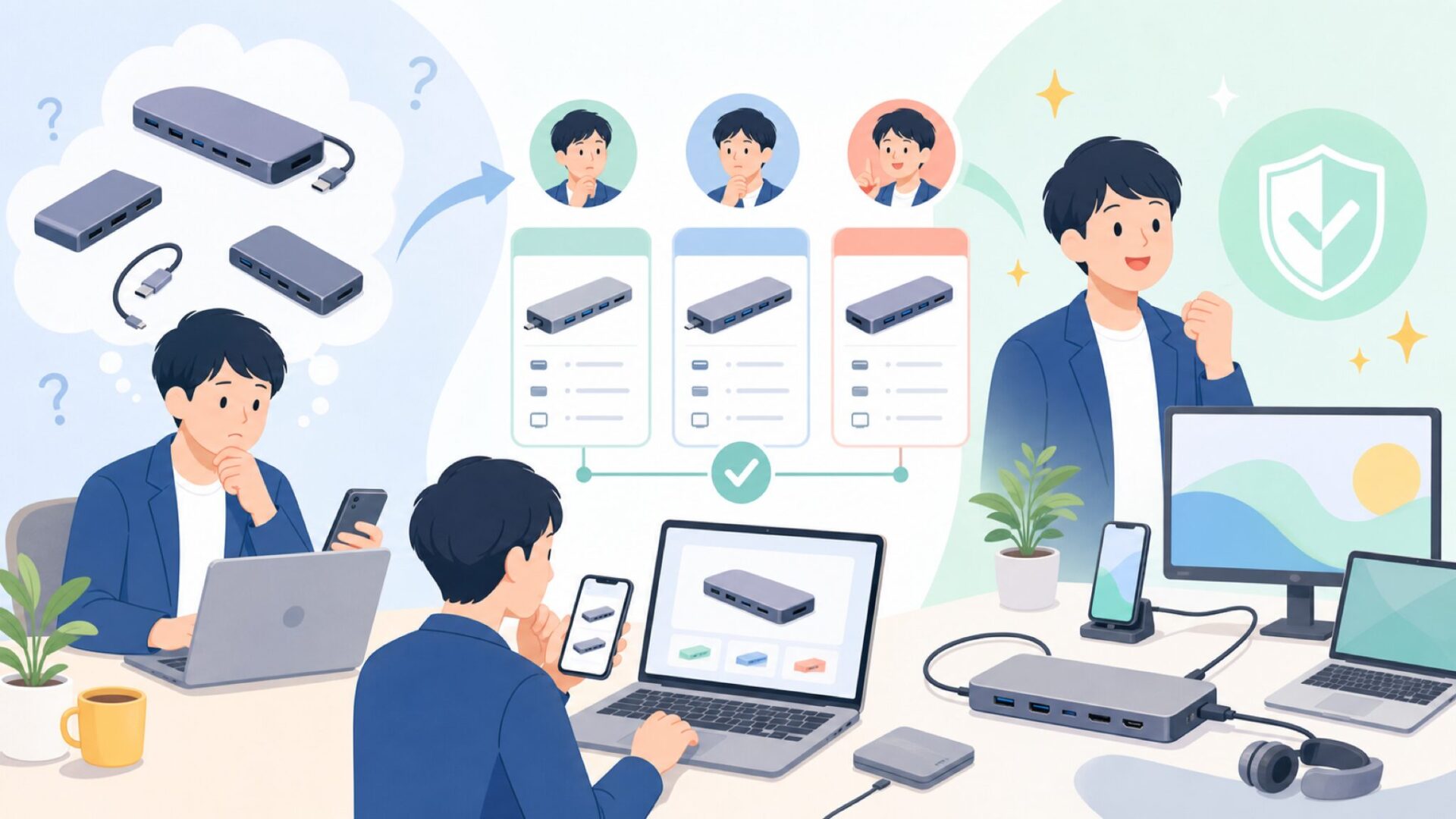 TobenONEの主力製品:ドッキングステーションの全貌を表すイラスト