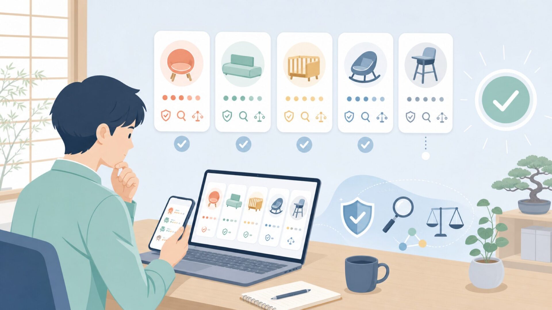 Famreeと似た類似ブランド5社を徹底比較を表すイラスト