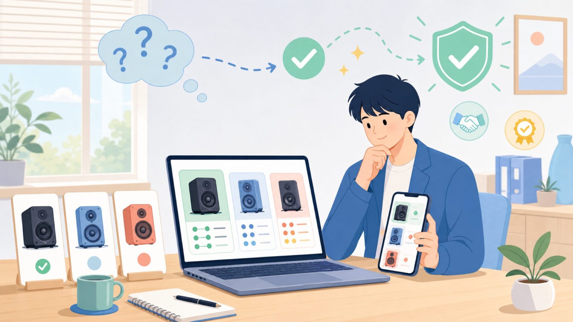 Eris E3.5を軸に競合と徹底的に比較するを表すイラスト