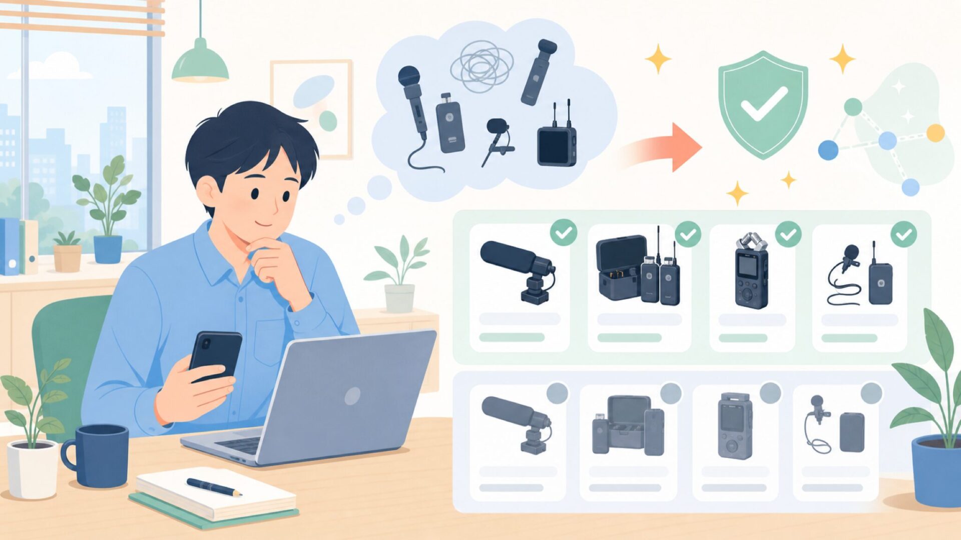 SmallRig Audioの製品ラインナップと他ブランドとの比較を表すイラスト
