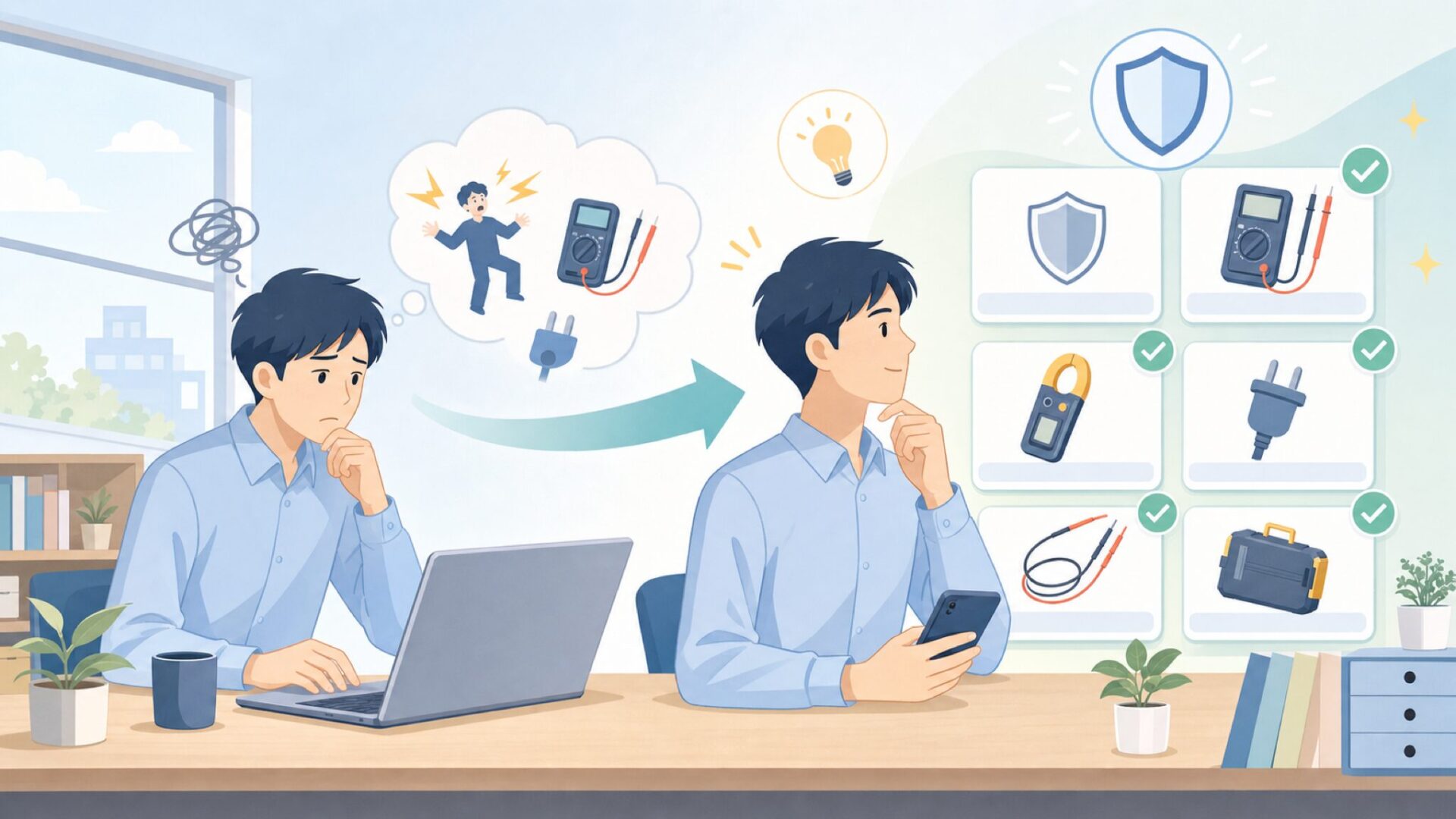 DEKOPROの安全性は大丈夫?PSEと技術基準で確認するを表すイラスト