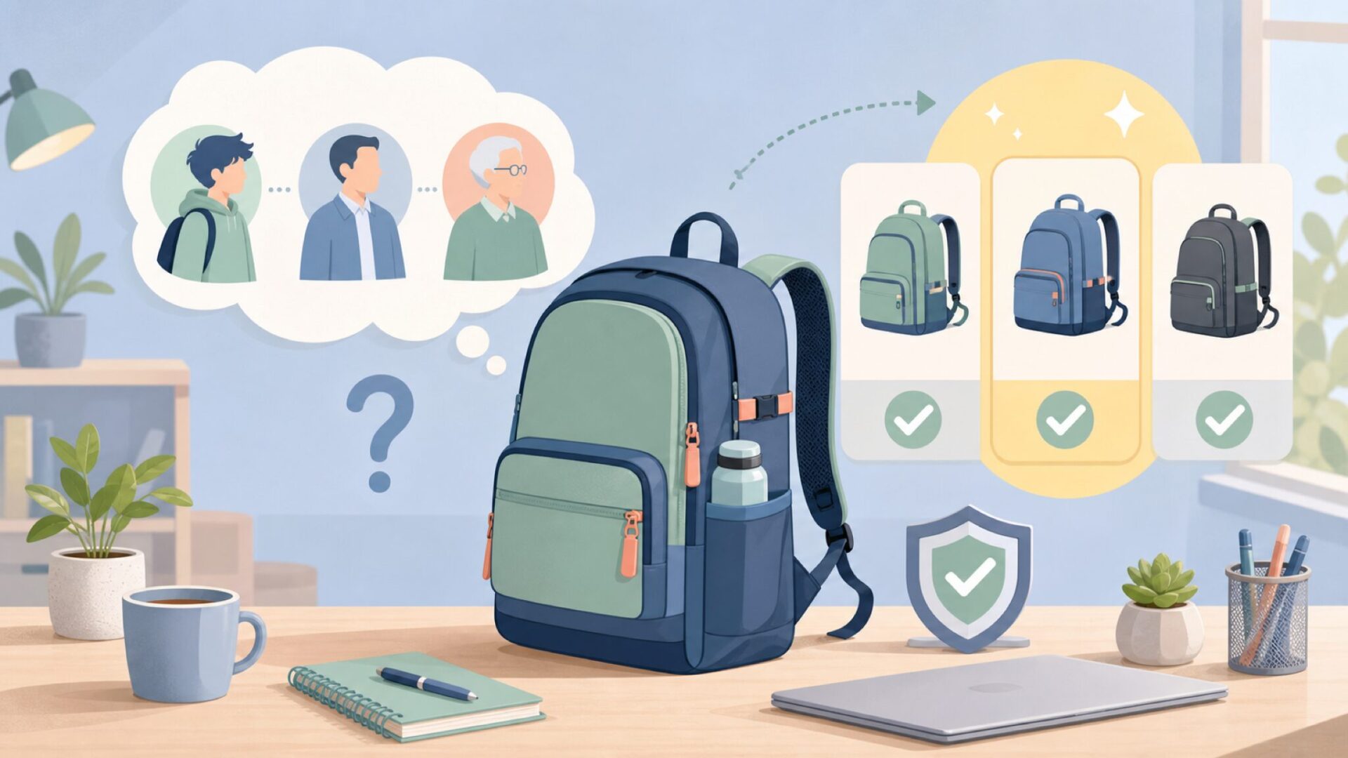 DEVICEのバッグは何歳まで？年齢層と年代別の似合わせを表すイラスト