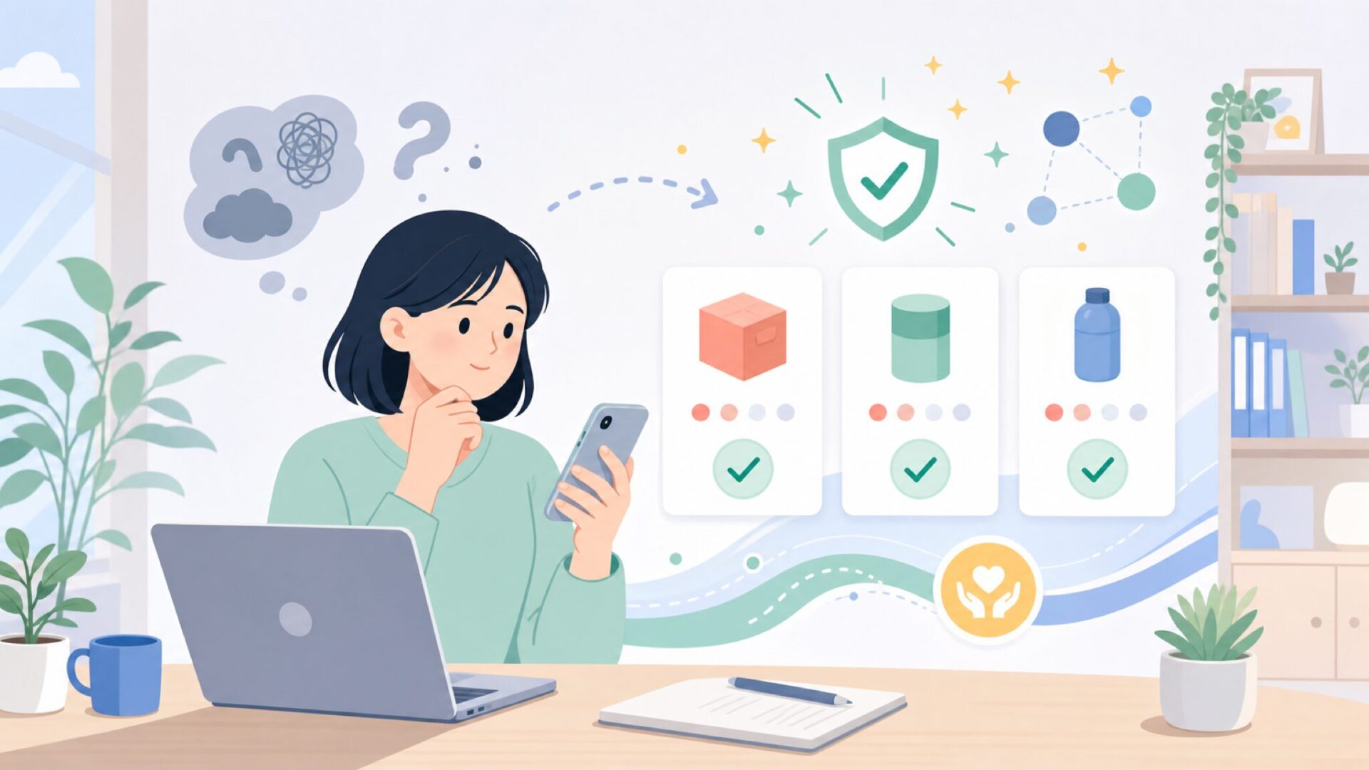 Lifewitの安全性と中国製への不安を解消するを表すイラスト