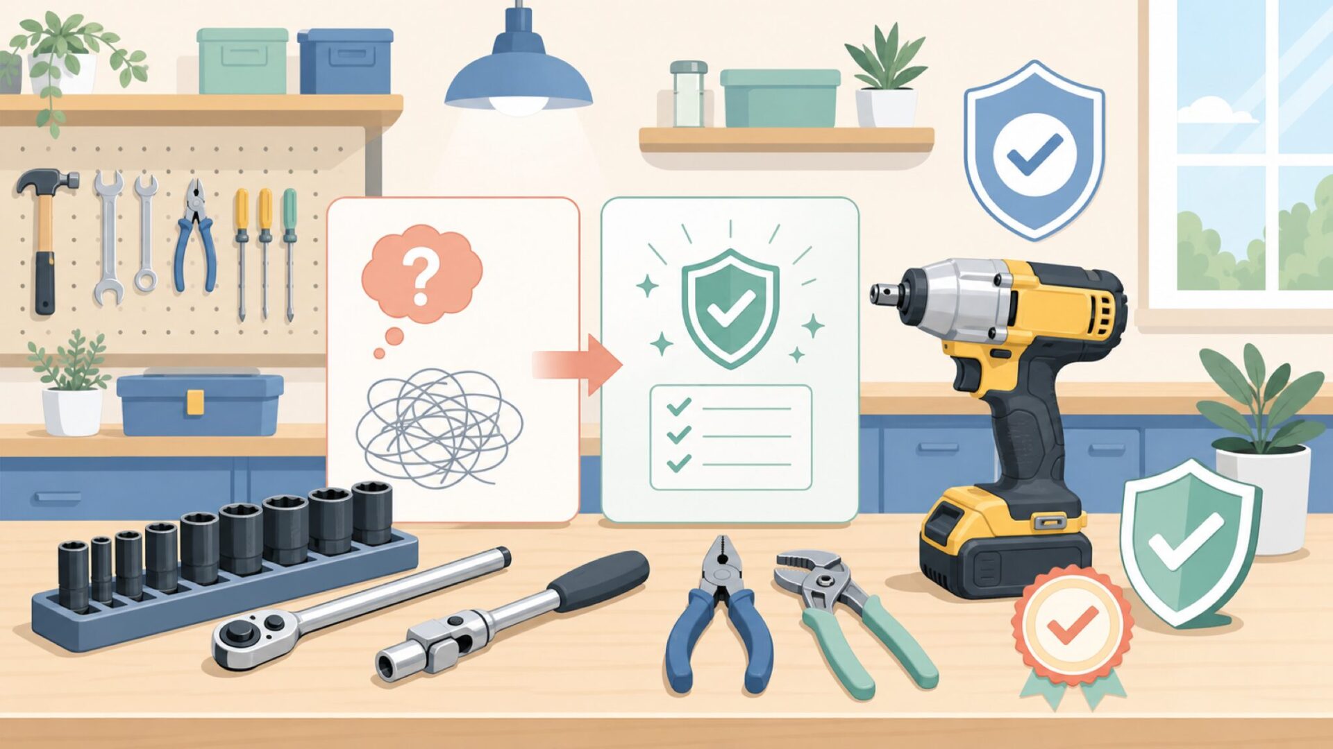 DEWALTの電動工具が信頼される理由——プロ現場で鍛えられた実力を表すイラスト