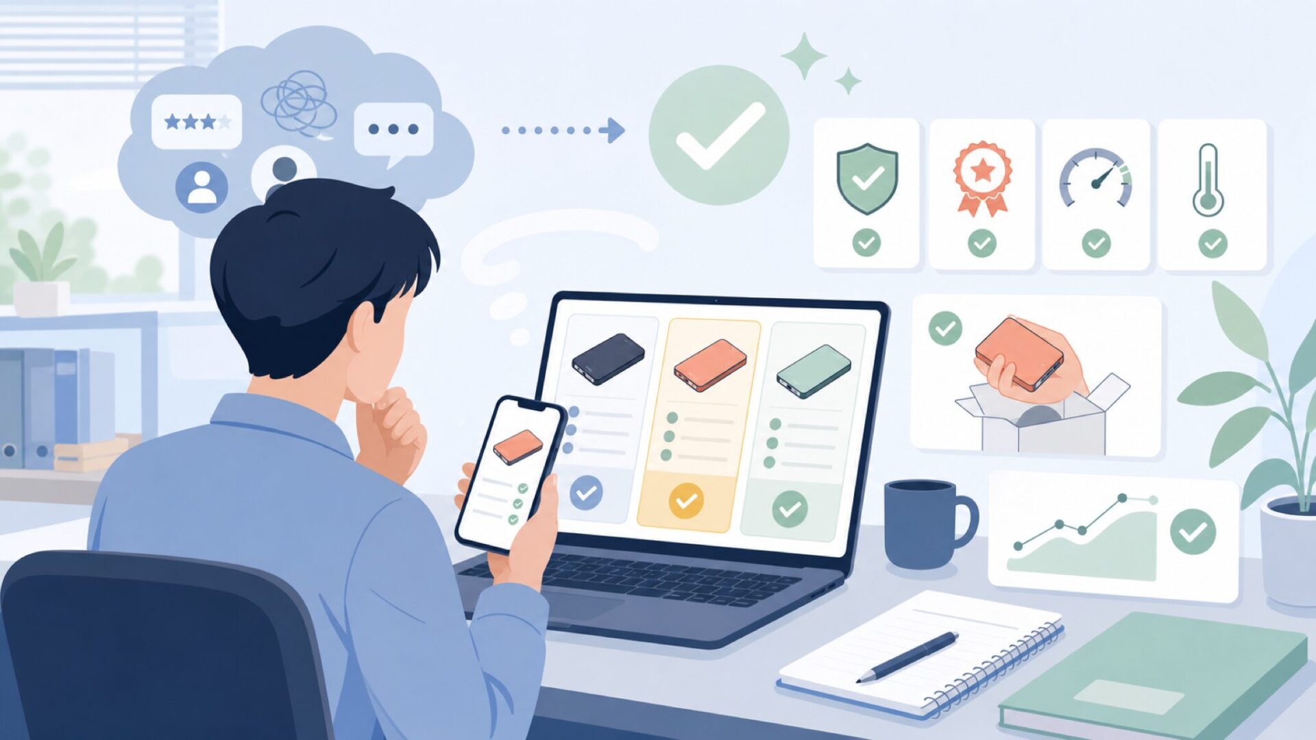 KingSpecの信頼性を客観的な指標で確かめるを表すイラスト