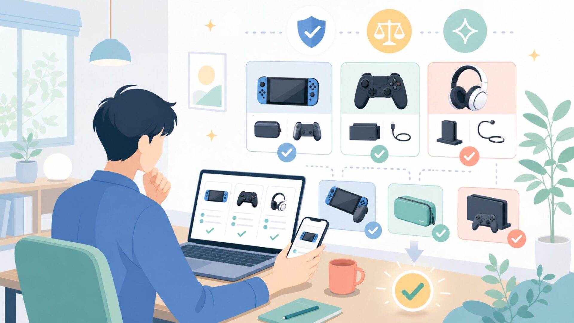 主力製品ラインナップ——何が買えてどれを選べばいい？を表すイラスト