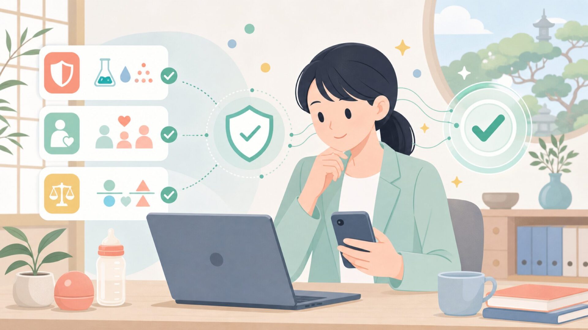 安全性の根拠——3つの視点から確認するを表すイラスト