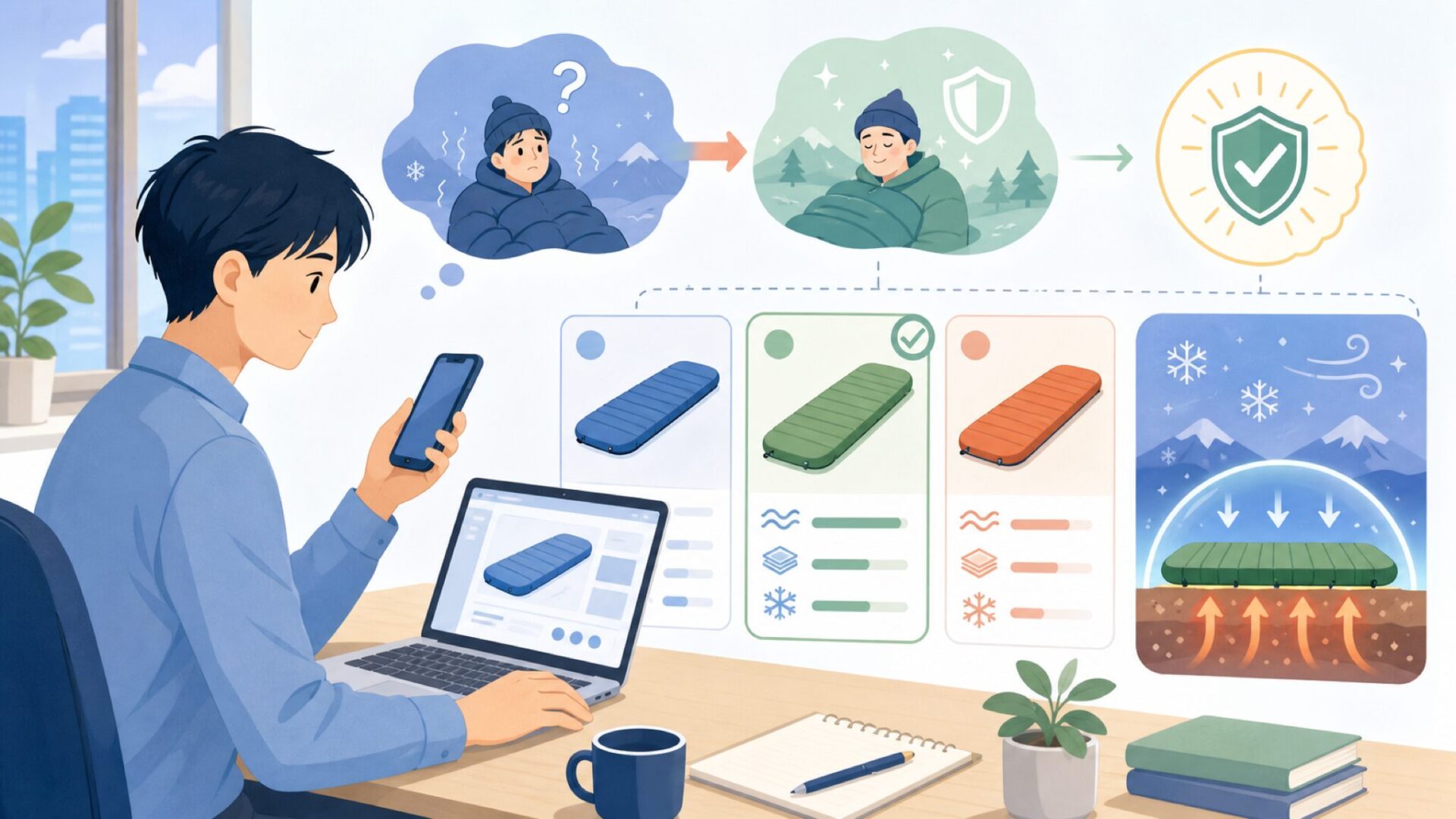 R値を理解すれば「寒さへの対応力」が見えてくるを表すイラスト