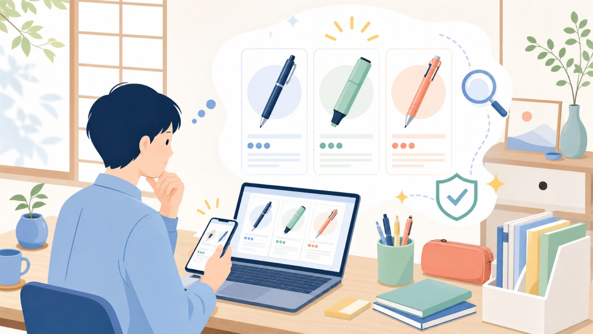 毎日使っているかもしれない、ゼブラの代表製品3選を表すイラスト