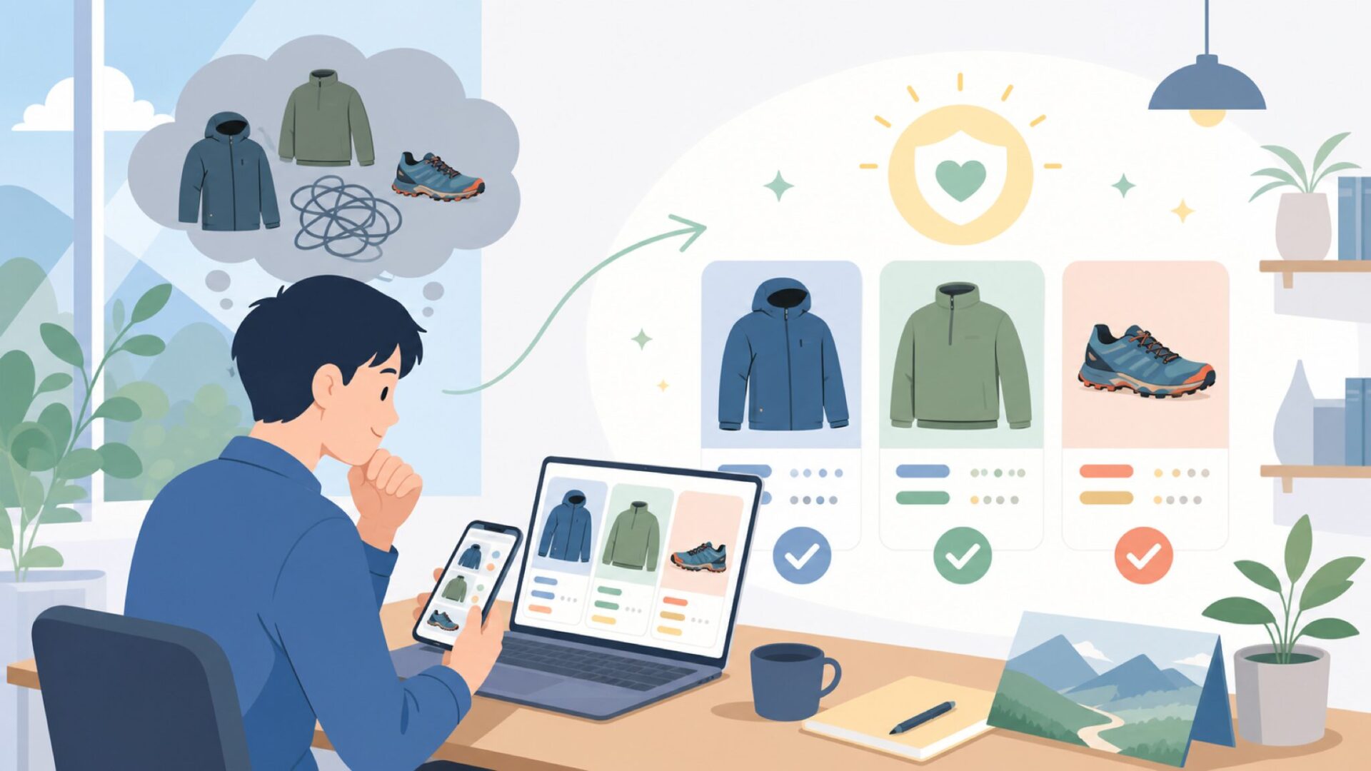 Montaneが作る代表的な製品ラインを表すイラスト