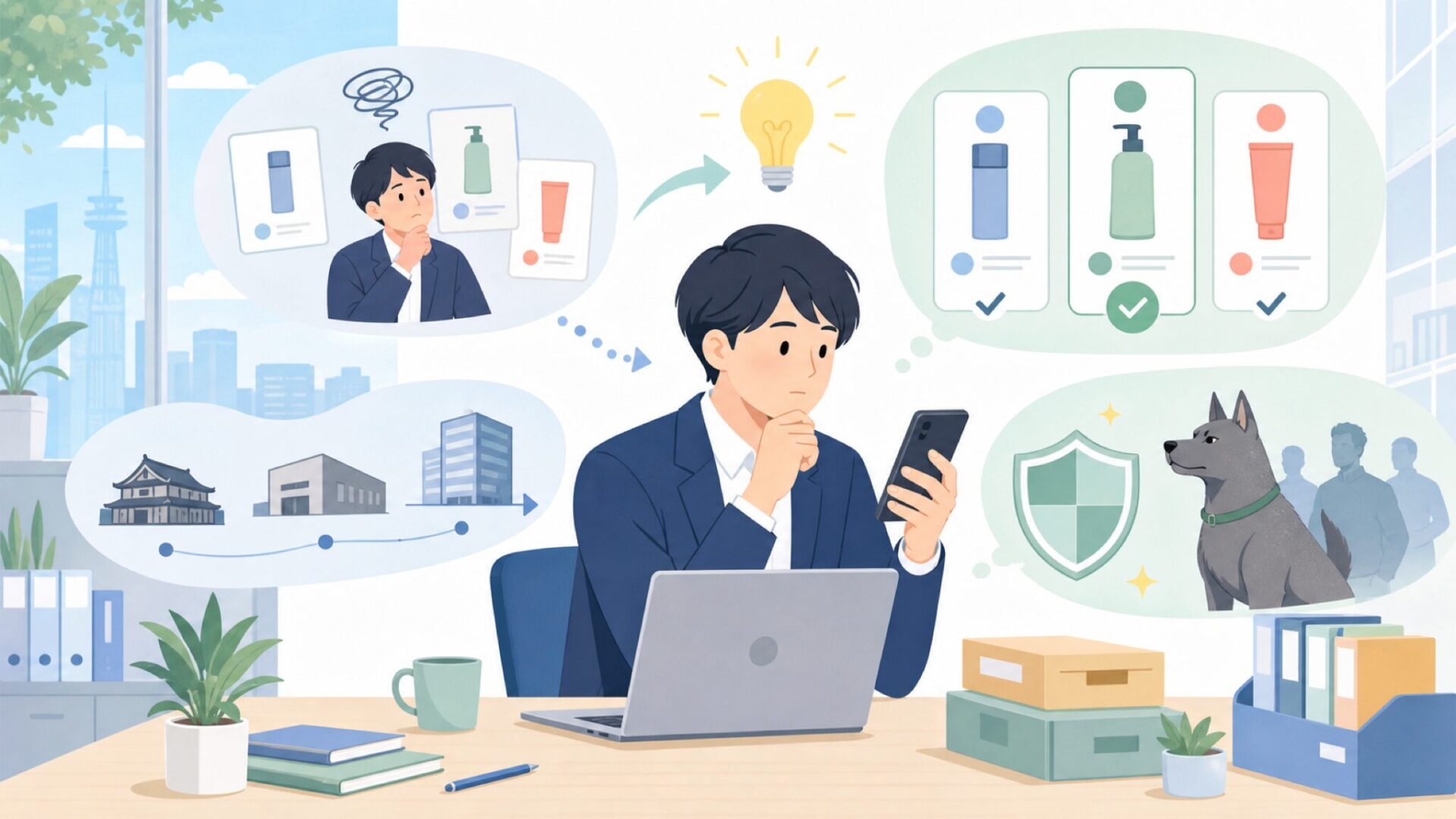 創業100年の歴史と「狂犬」と呼ばれる企業文化を表すイラスト