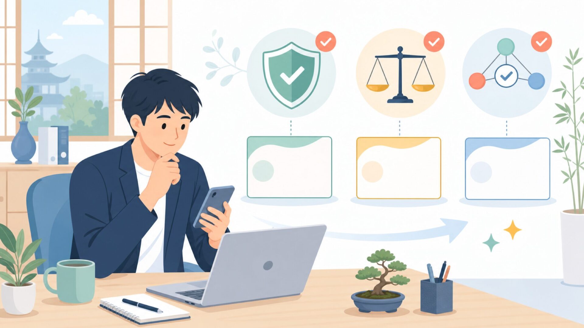 Dexasが選ばれる3つの理由を表すイラスト
