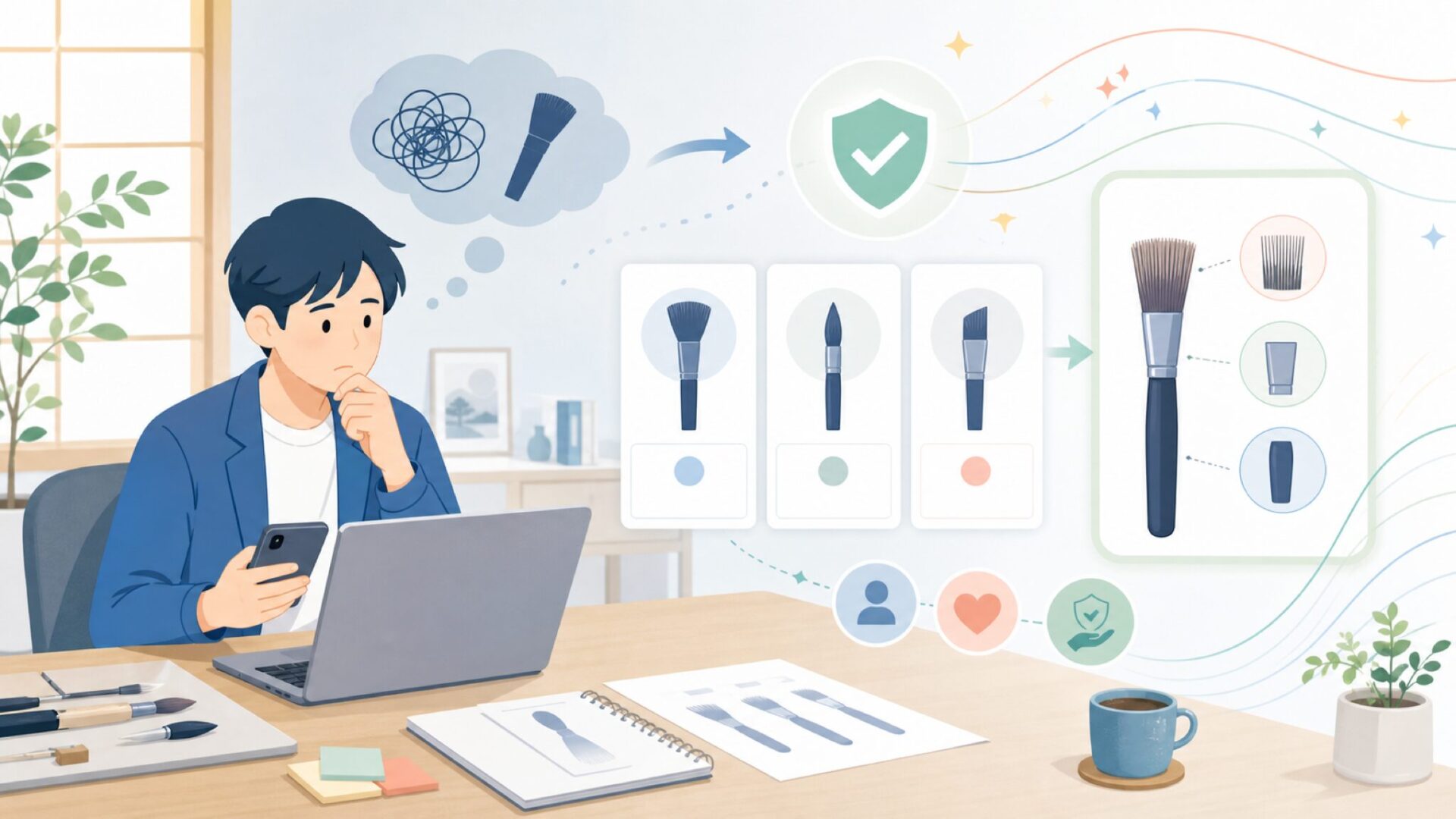 ブランドが誇る設計思想 — なぜプロの道具が素人にも使いやすいのかを表すイラスト