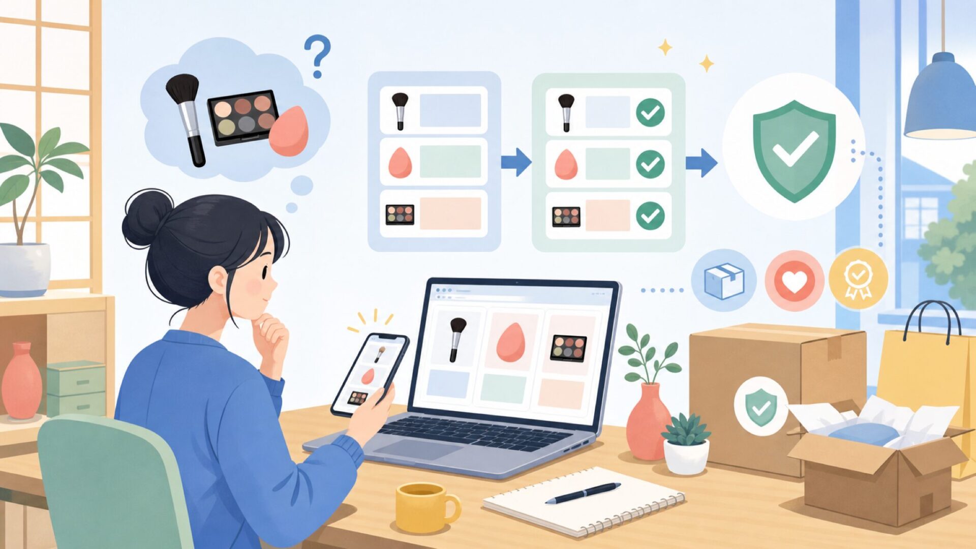 日本で正規品を安全に買う「確実なルート」完全ガイドを表すイラスト