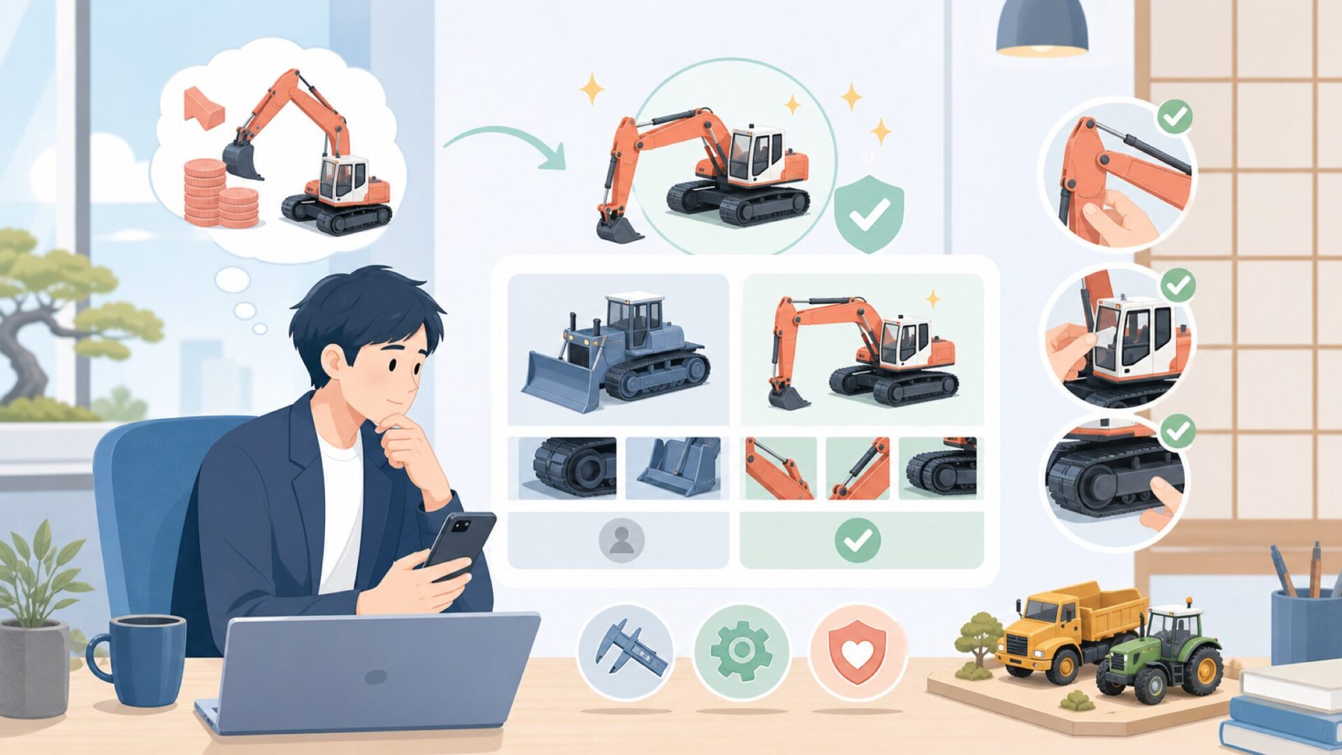 Bruderの最大の武器——縮尺の精密さとリアルに動くギミックを表すイラスト