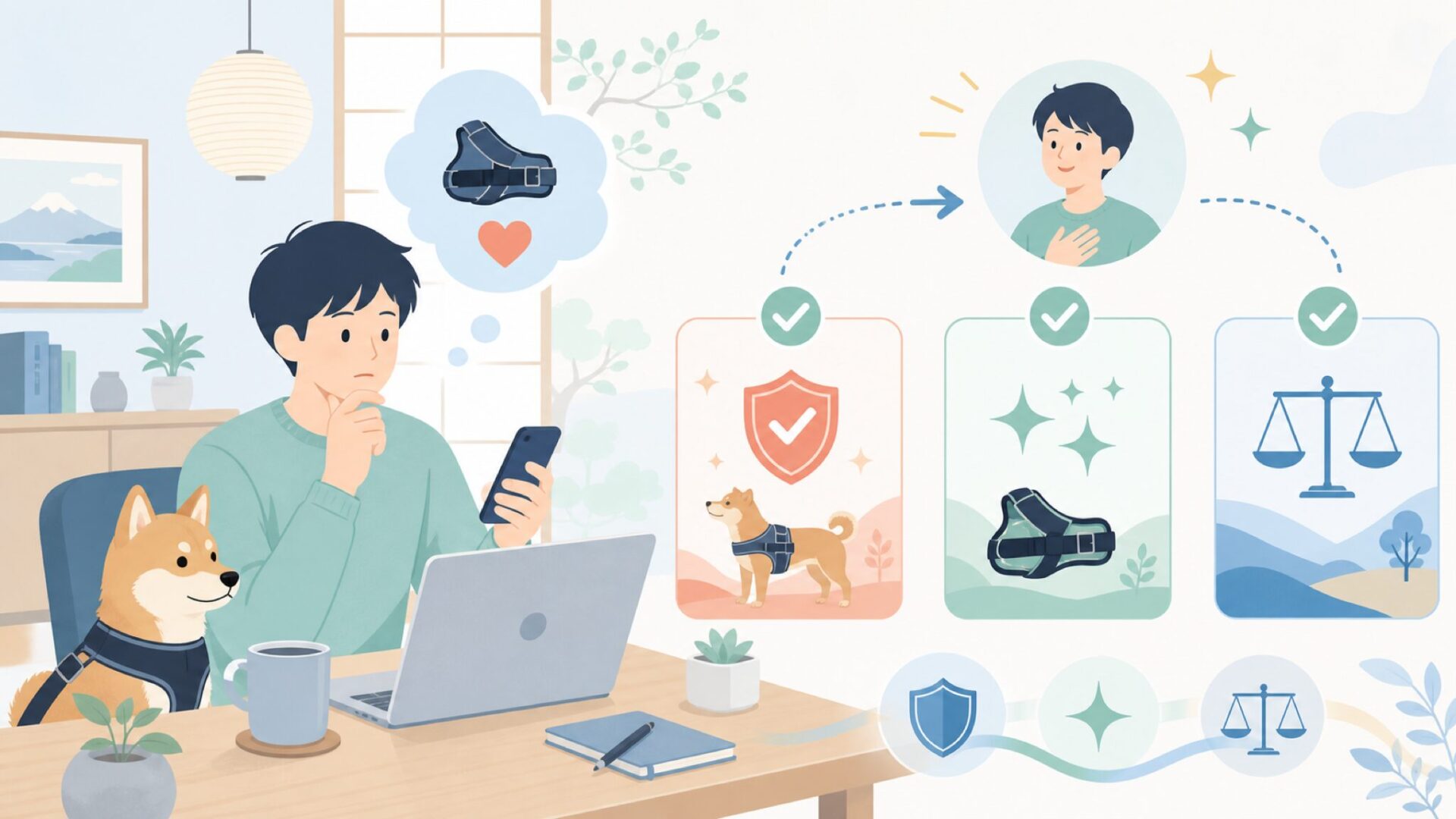 Julius-K9が選ばれ続ける3つの実使用ベネフィットを表すイラスト