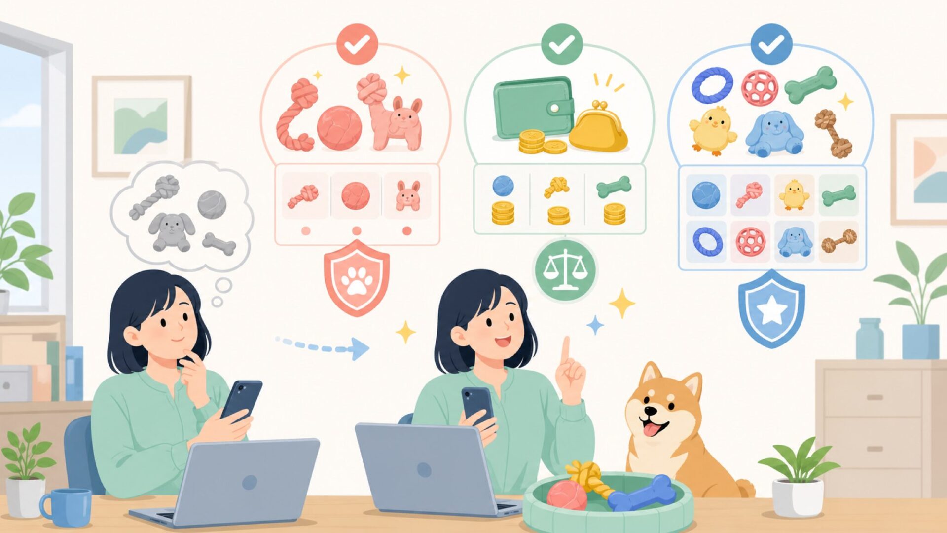 ZippyPawsが多くのオーナーに選ばれる3つの理由を表すイラスト