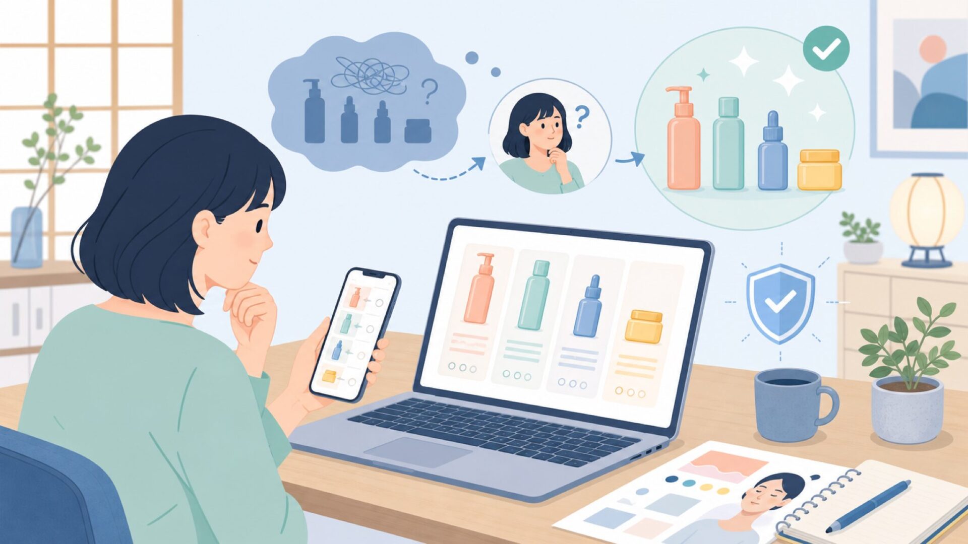 BYOMAの代表的な人気商品ラインを表すイラスト