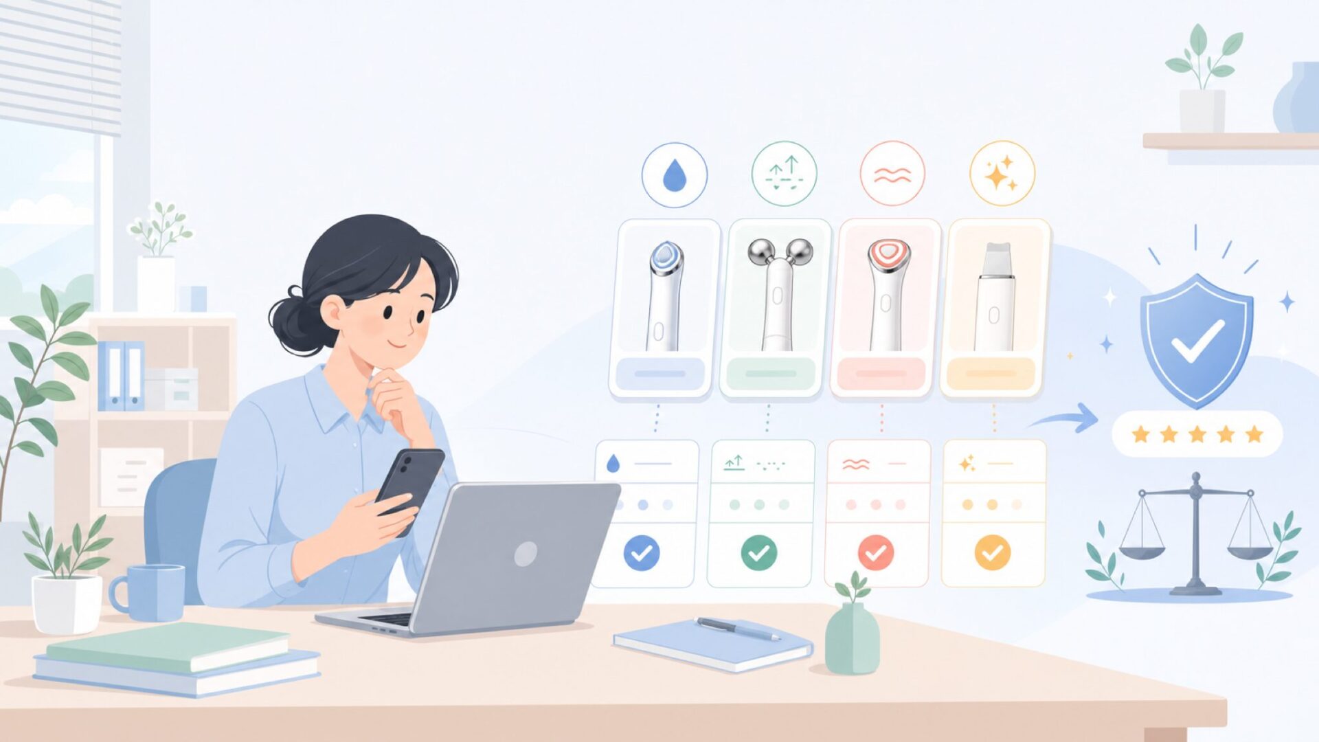 AGE-Rシリーズ—メディキューブを代表する美顔器ライン全貌を表すイラスト