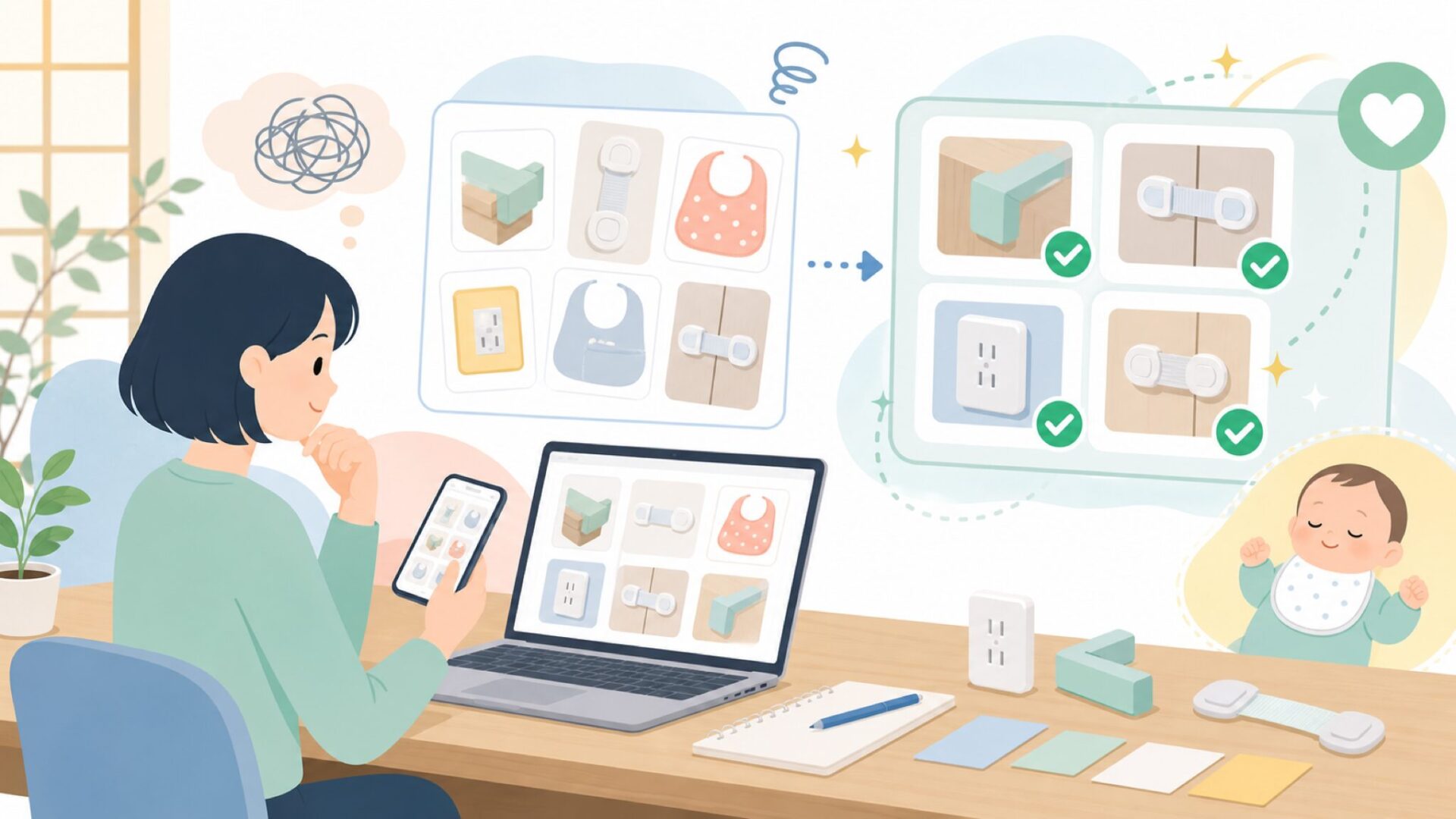 ベビー安全用品「ドリームベビー」はオーストラリア生まれを表すイラスト