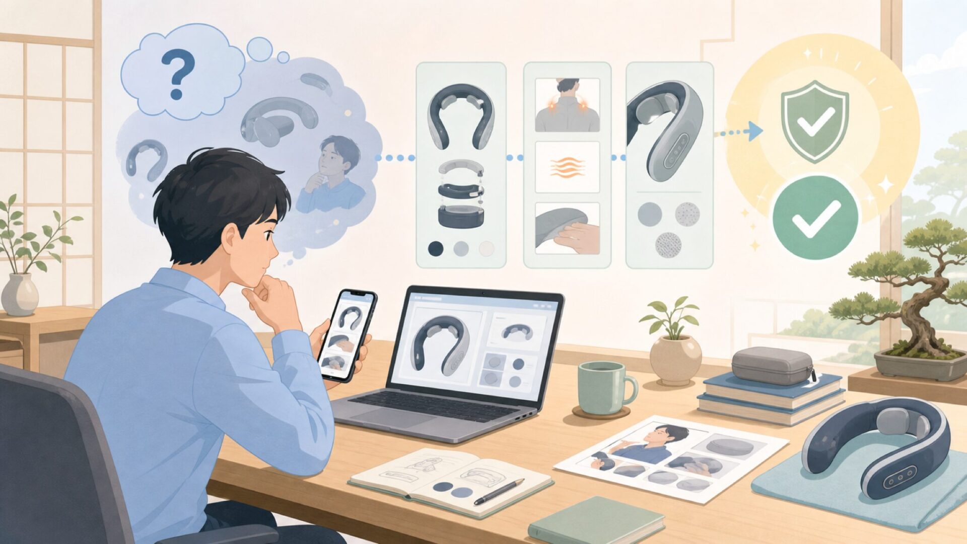 Nulea M501のスペックと機能を細部まで見るを表すイラスト