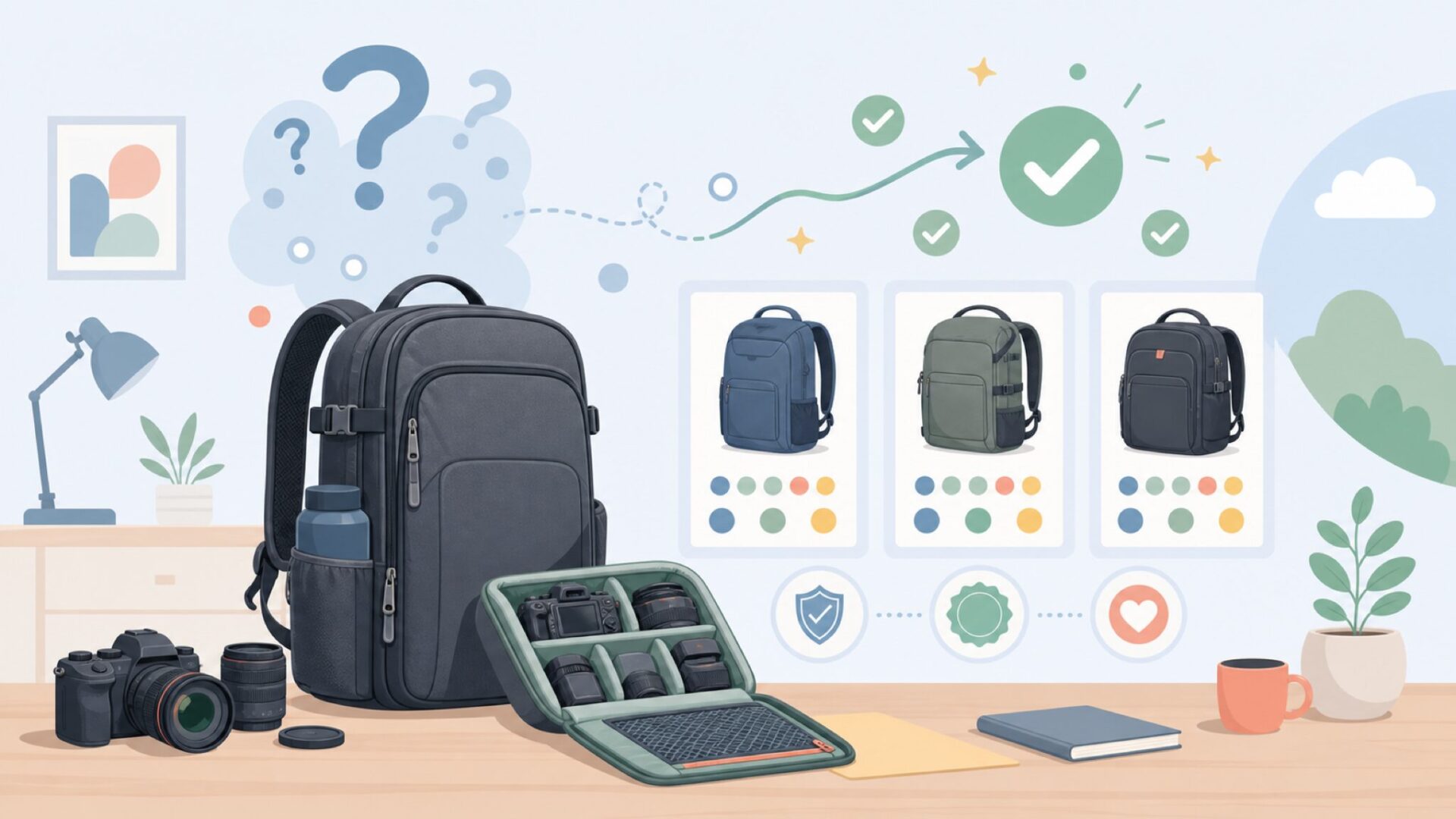 PGYTECHカメラバッグ全シリーズ徹底ガイドを表すイラスト