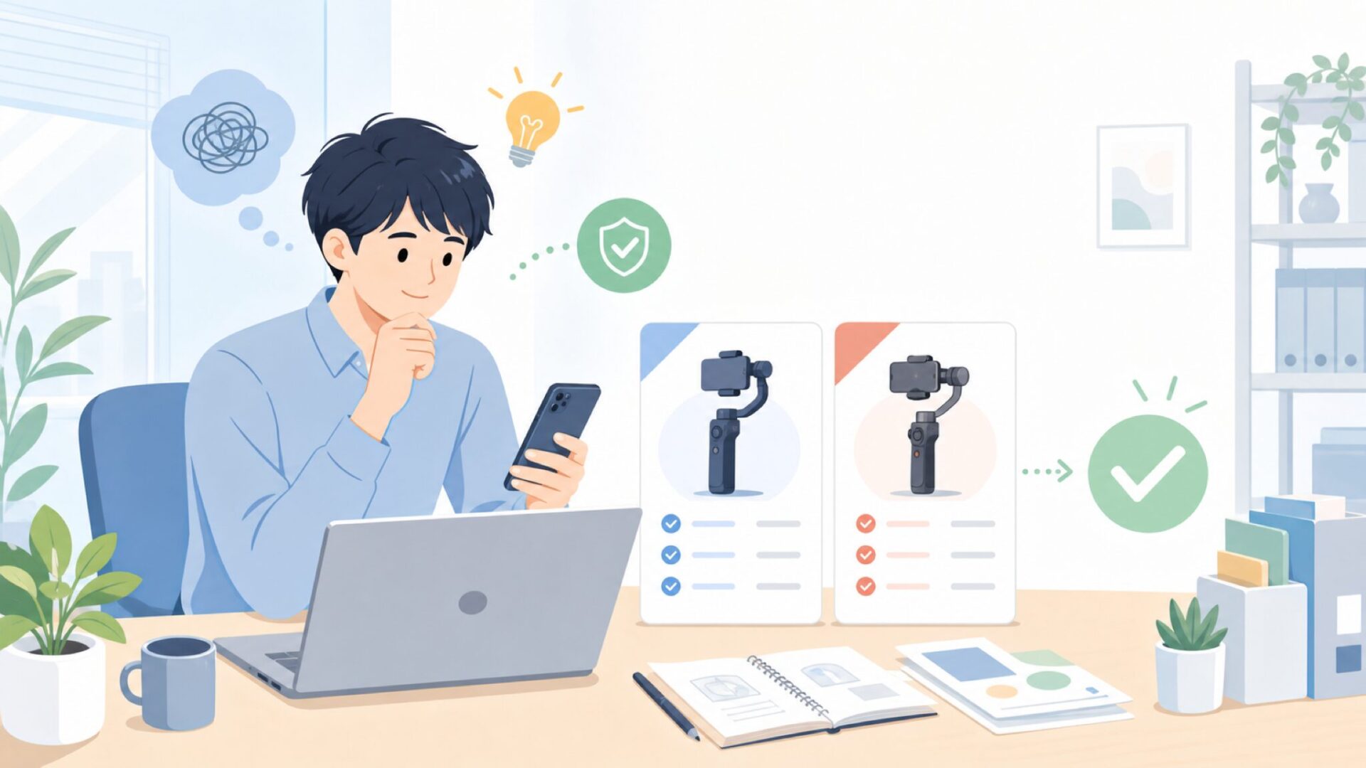 HohemとZHIYUN、実際のところどちらを選ぶべきかを表すイラスト