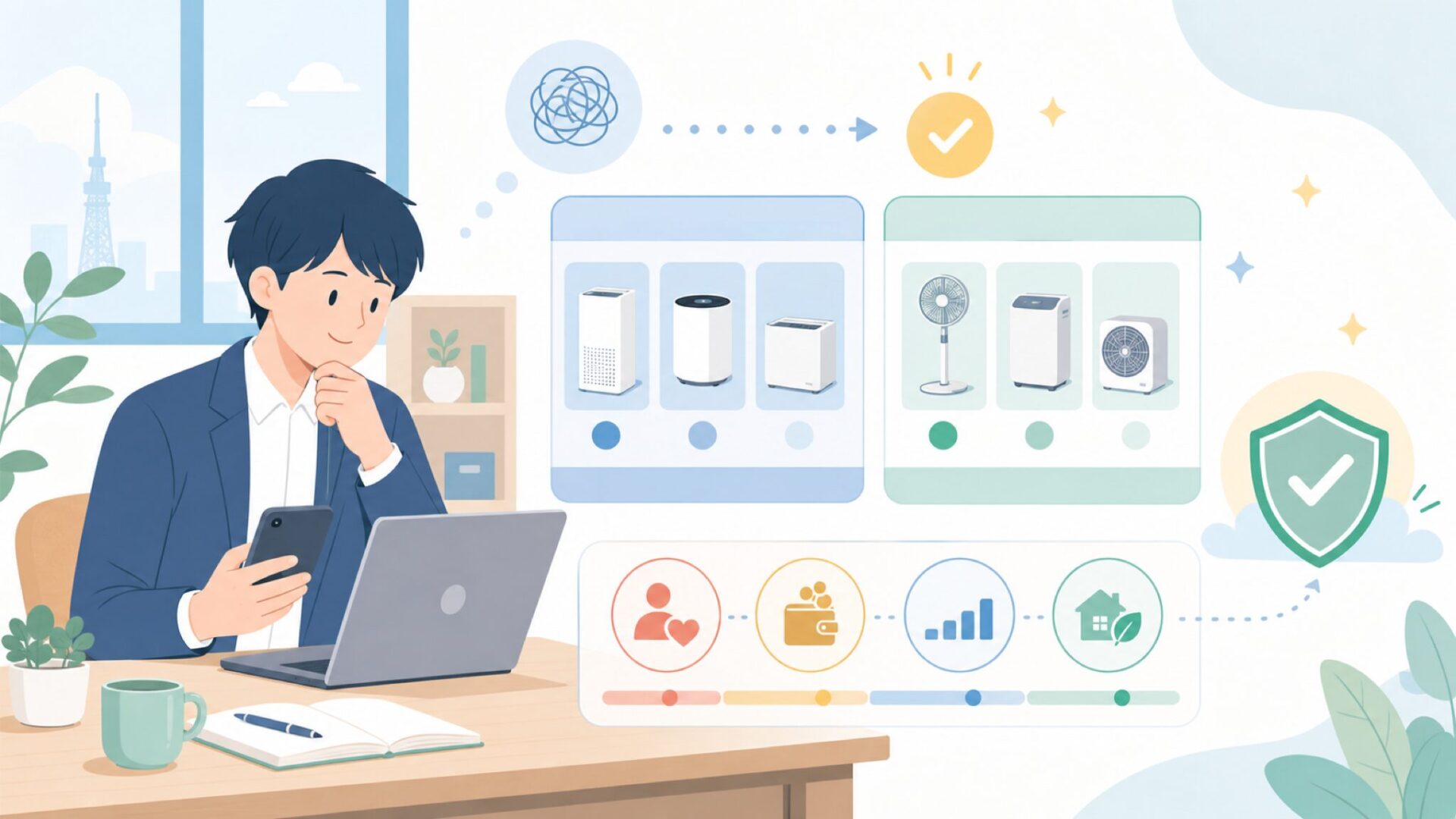 MonsGeekのラインナップ——ニーズ別製品ガイドを表すイラスト