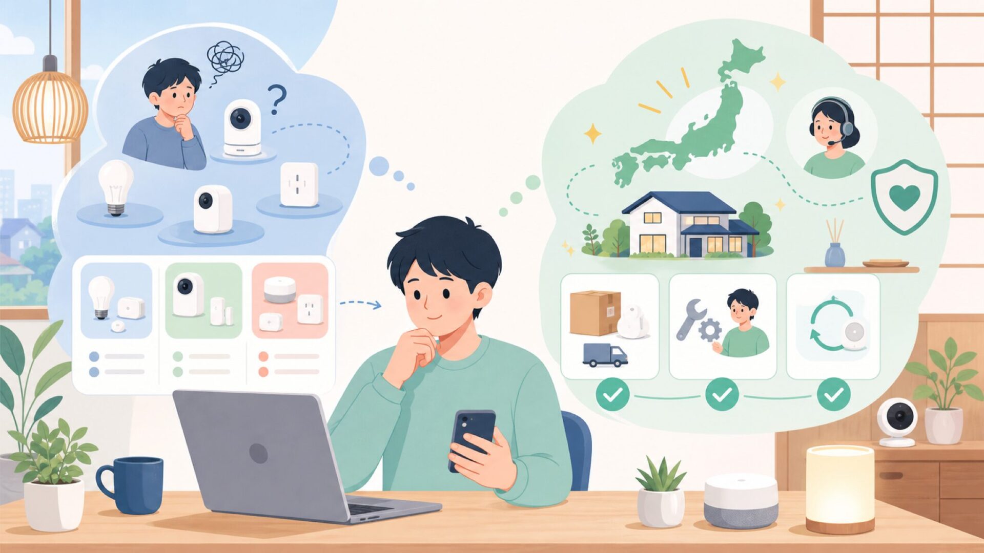 日本市場でのAqaraの展開と継続性を表すイラスト