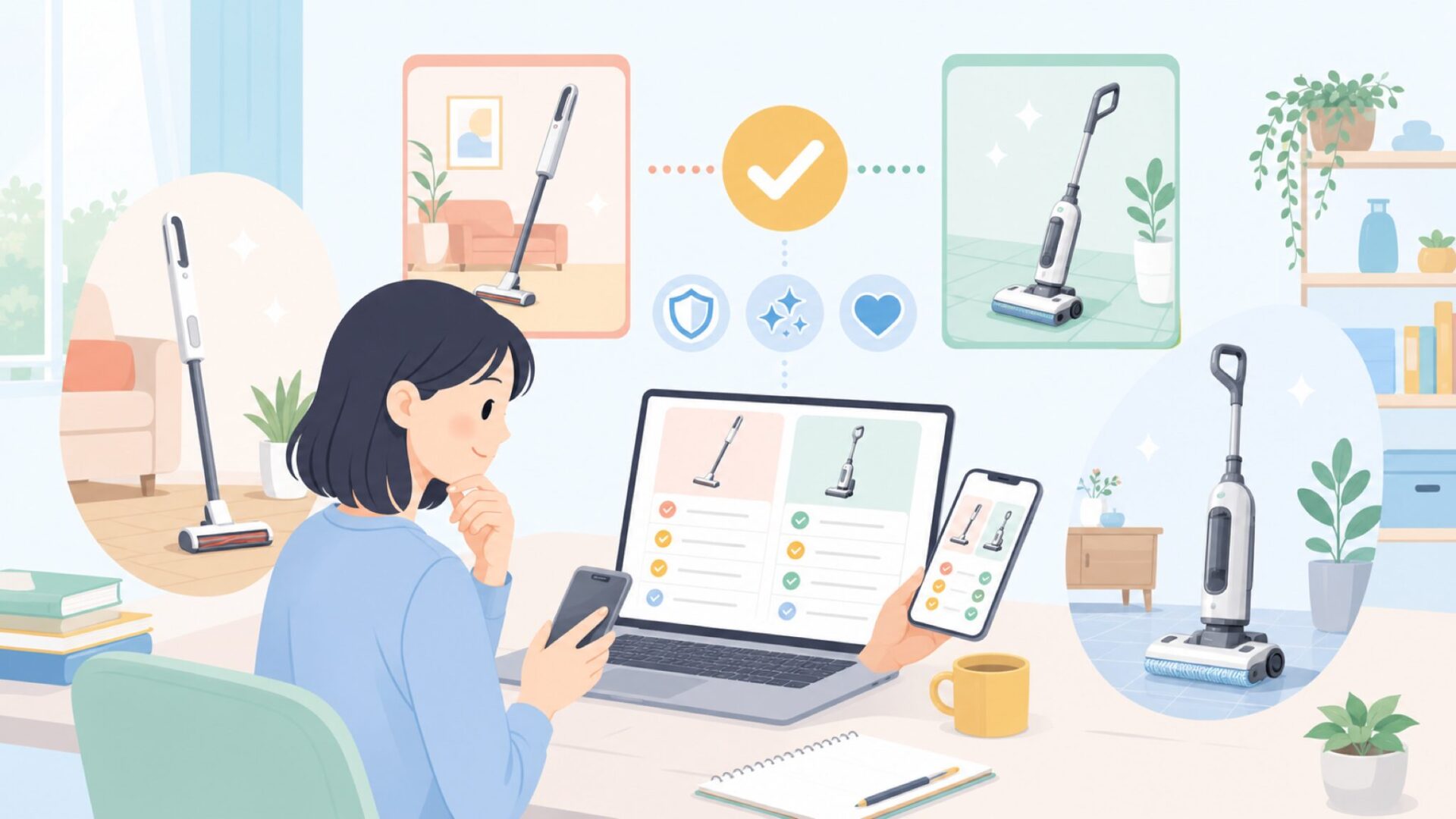 ティネコの製品ラインナップ——どのシリーズが自分に合う？を表すイラスト