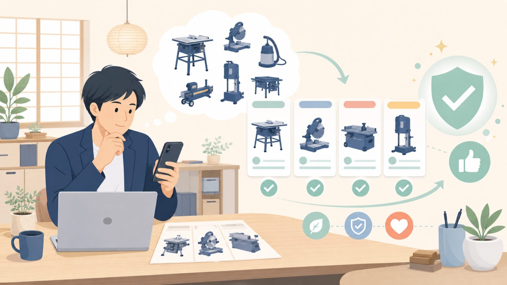 Scheppachが作る製品ラインナップ — 何が買えるのかを表すイラスト
