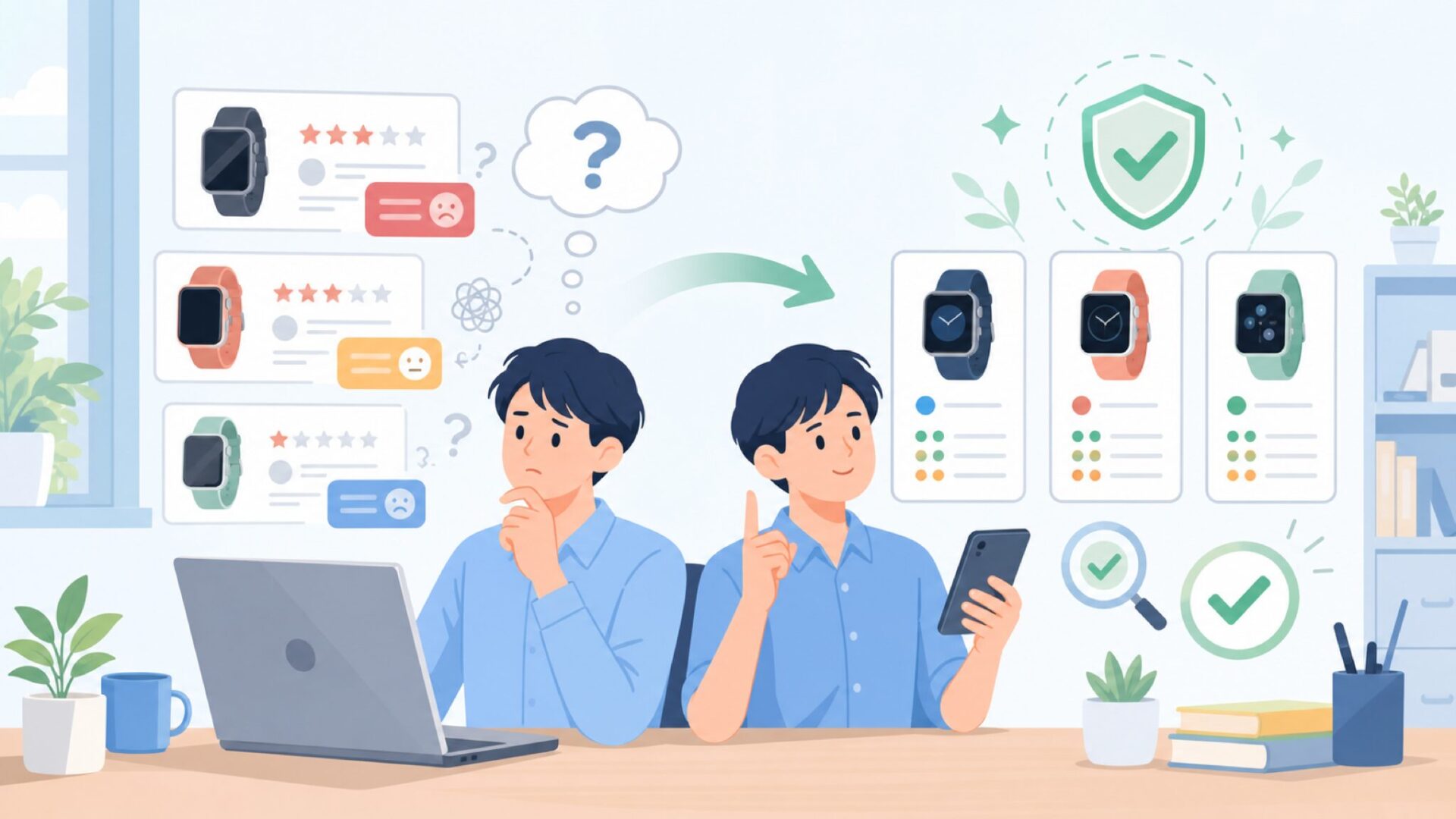 TicWatchの口コミ・評判は本当のところどうなのかを表すイラスト