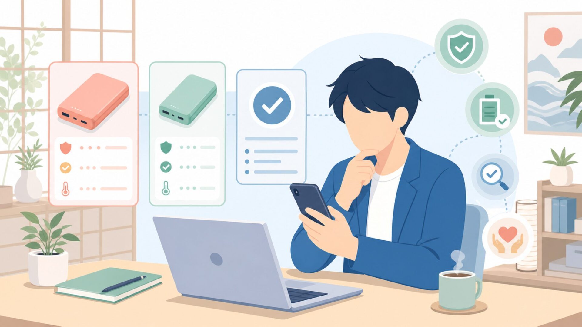 AUKEYは発火するのか安全性の真実を表すイラスト