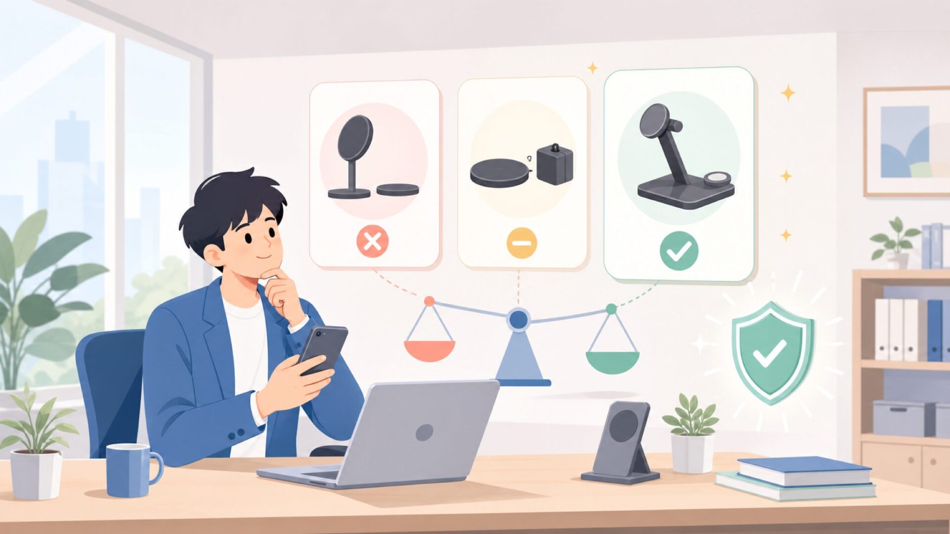 AnkerなどとKUXIUを比べて選ぶ価値はあるかを表すイラスト