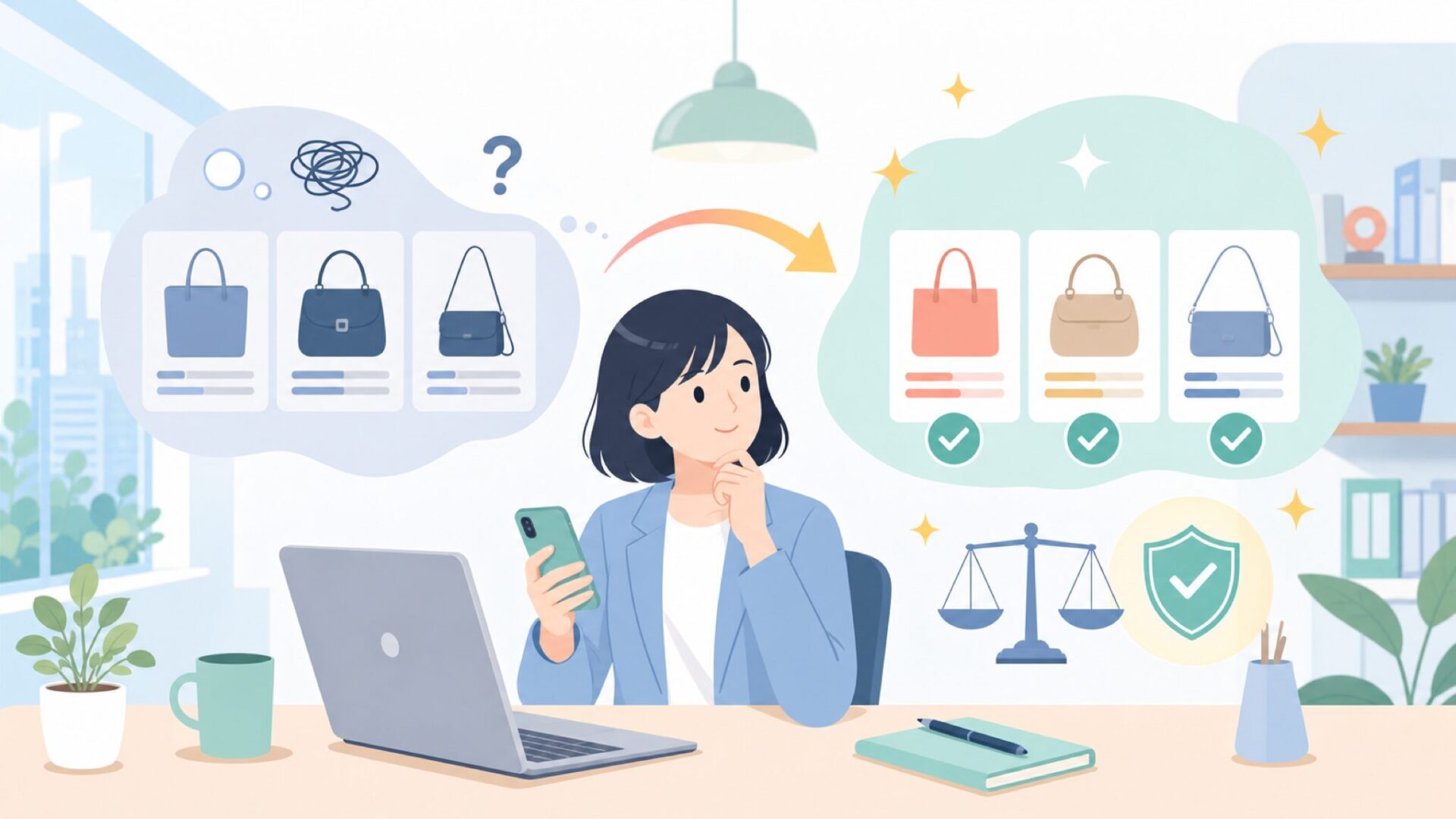 FIND KAPOORの価格帯と代表アイテムを表すイラスト