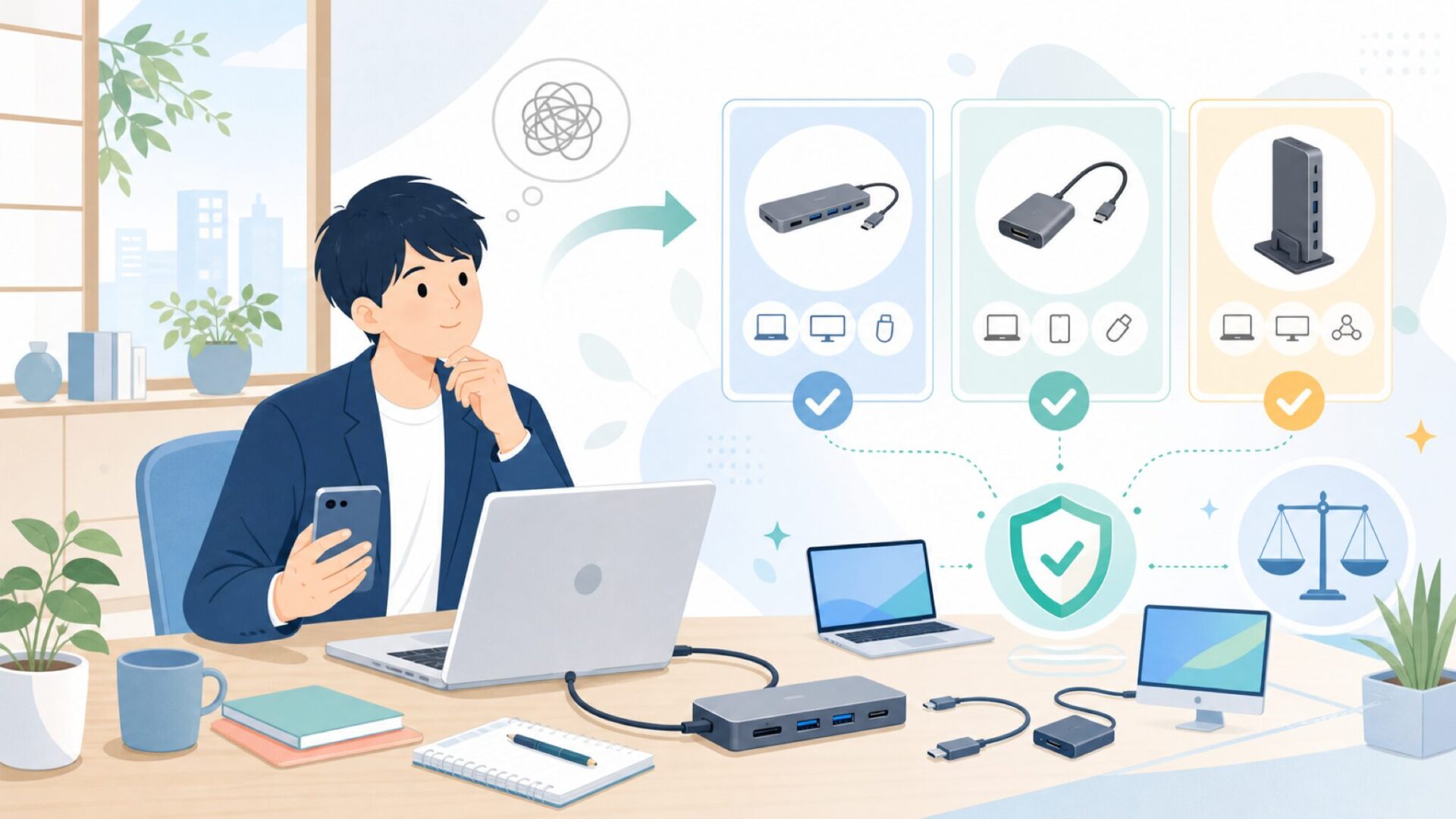RayCueの主力製品ラインナップと得意分野を表すイラスト