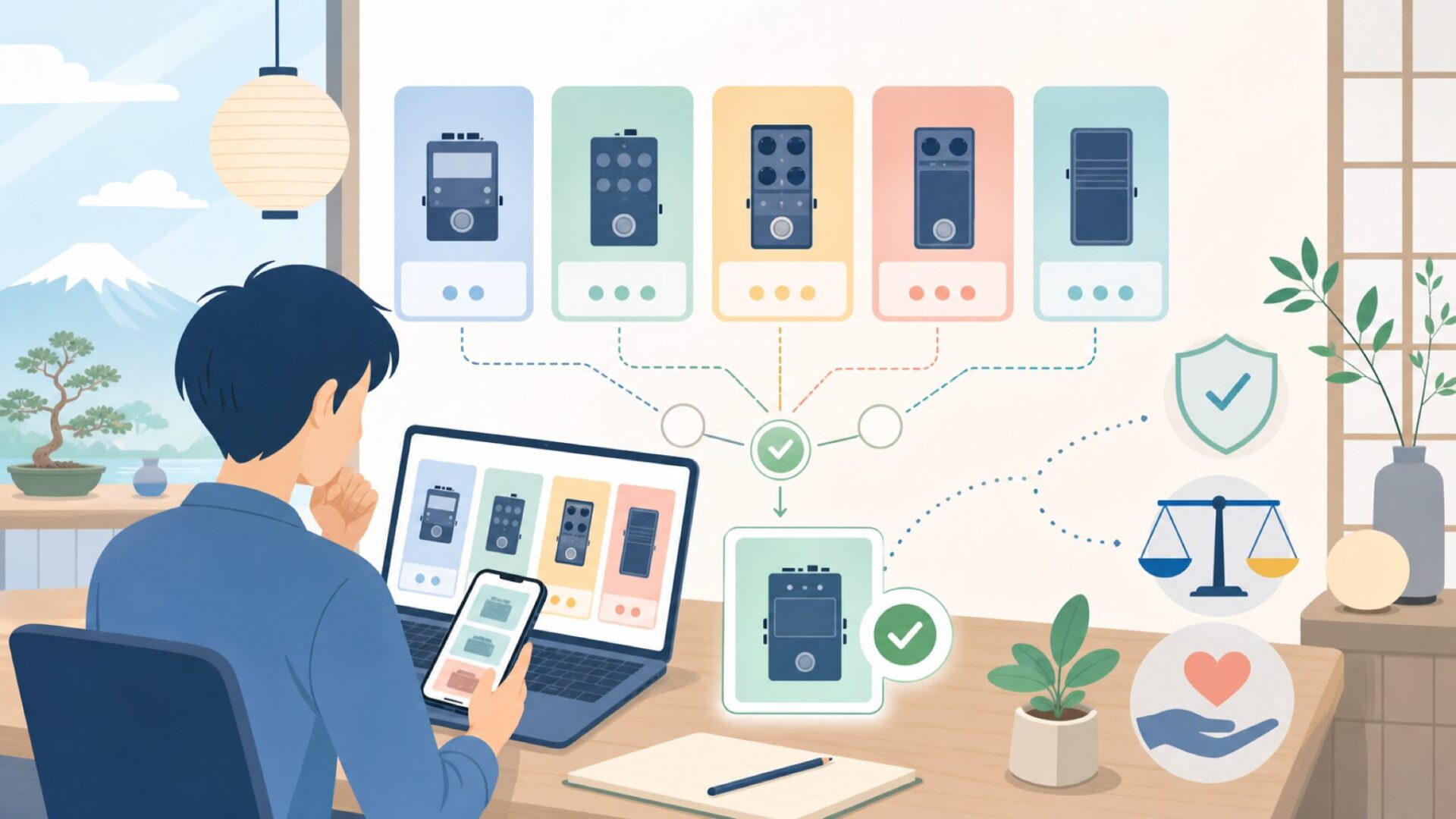 HOTONEの主力製品—どのシリーズを選ぶべきかを表すイラスト