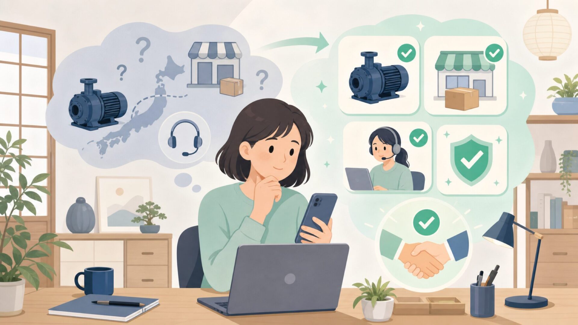 日本市場でのTeraPump：入手しやすさとサポートの実態を表すイラスト