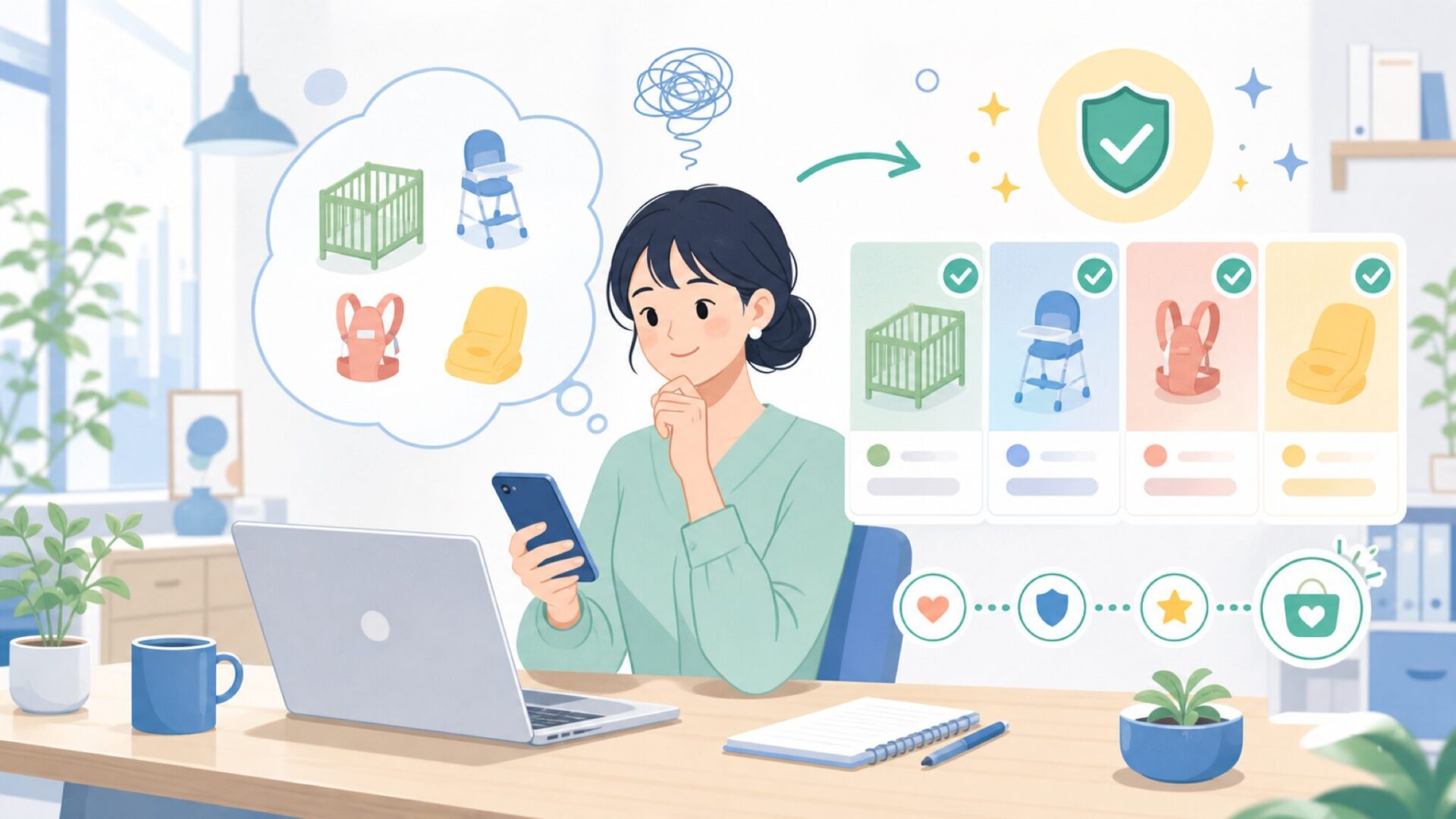 Famreeの商品ラインナップと選び方を表すイラスト