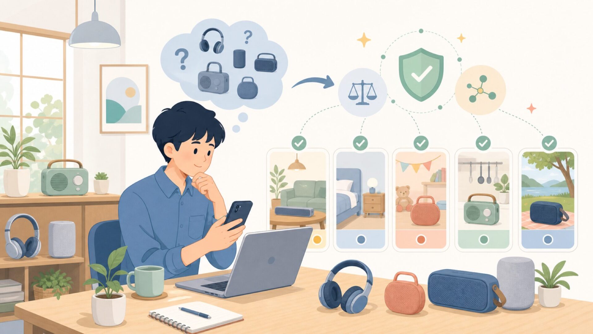 iLive Audioの主要製品ラインナップを把握するを表すイラスト