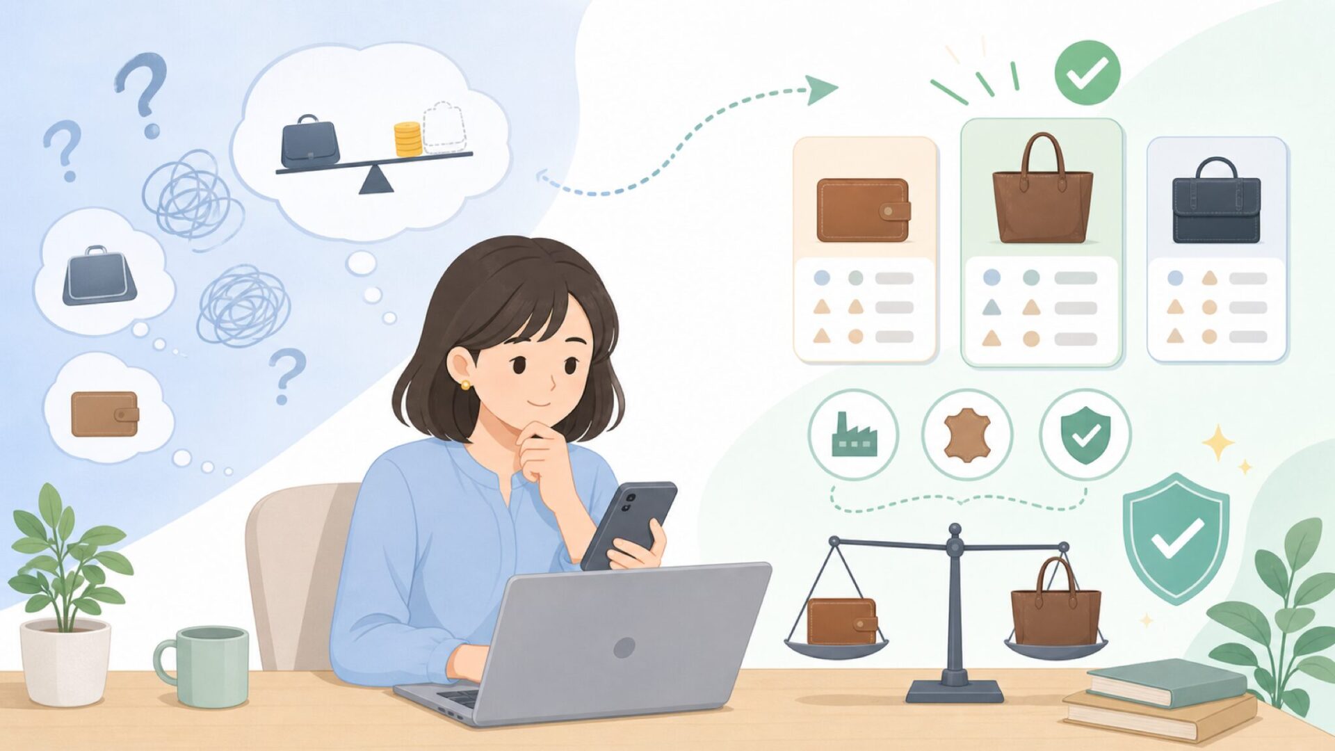 KomalCの価格が安い理由とコスパを徹底比較を表すイラスト
