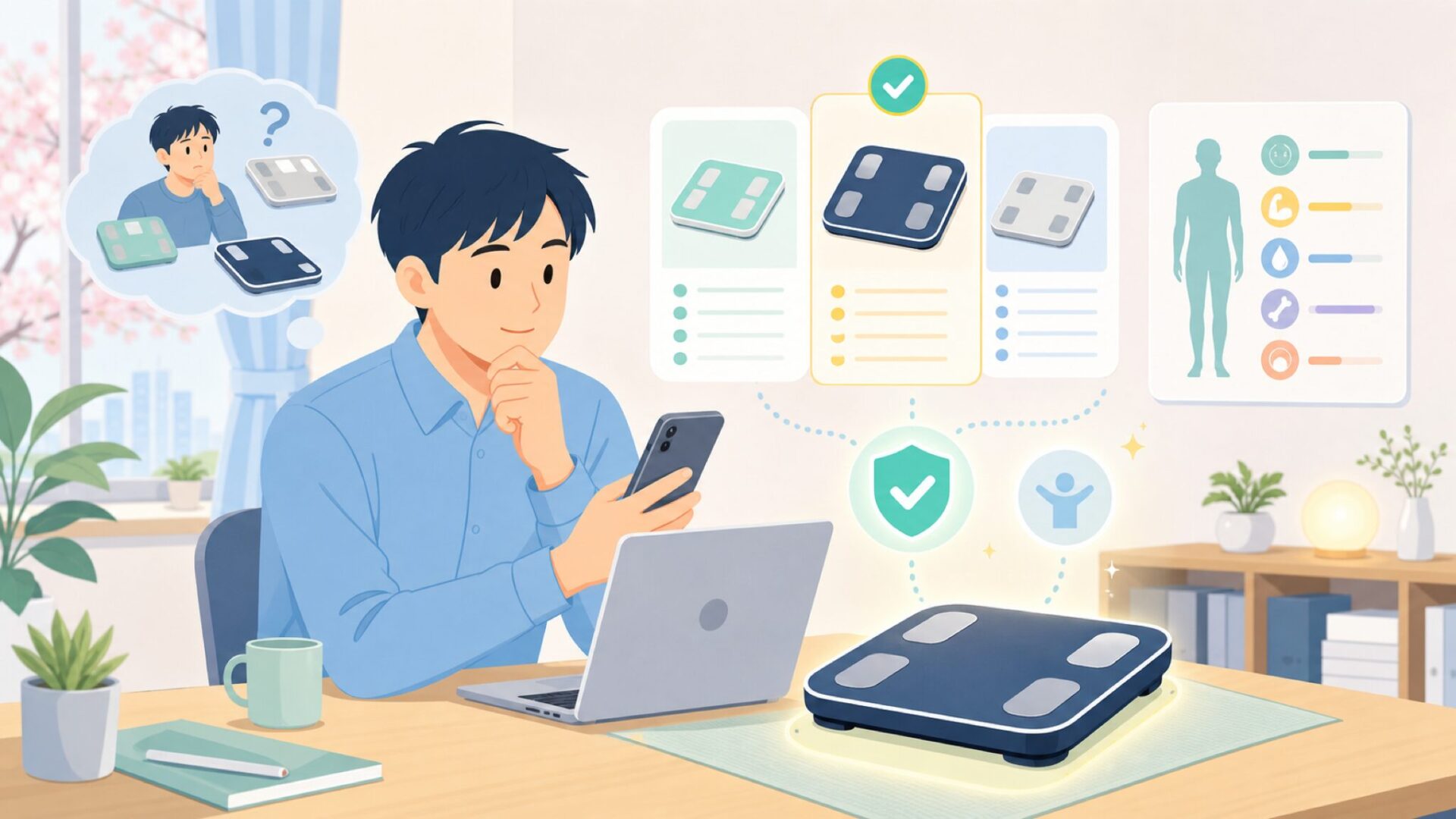 RENPHOが日本で売れる理由──スマート体組成計の実力を表すイラスト