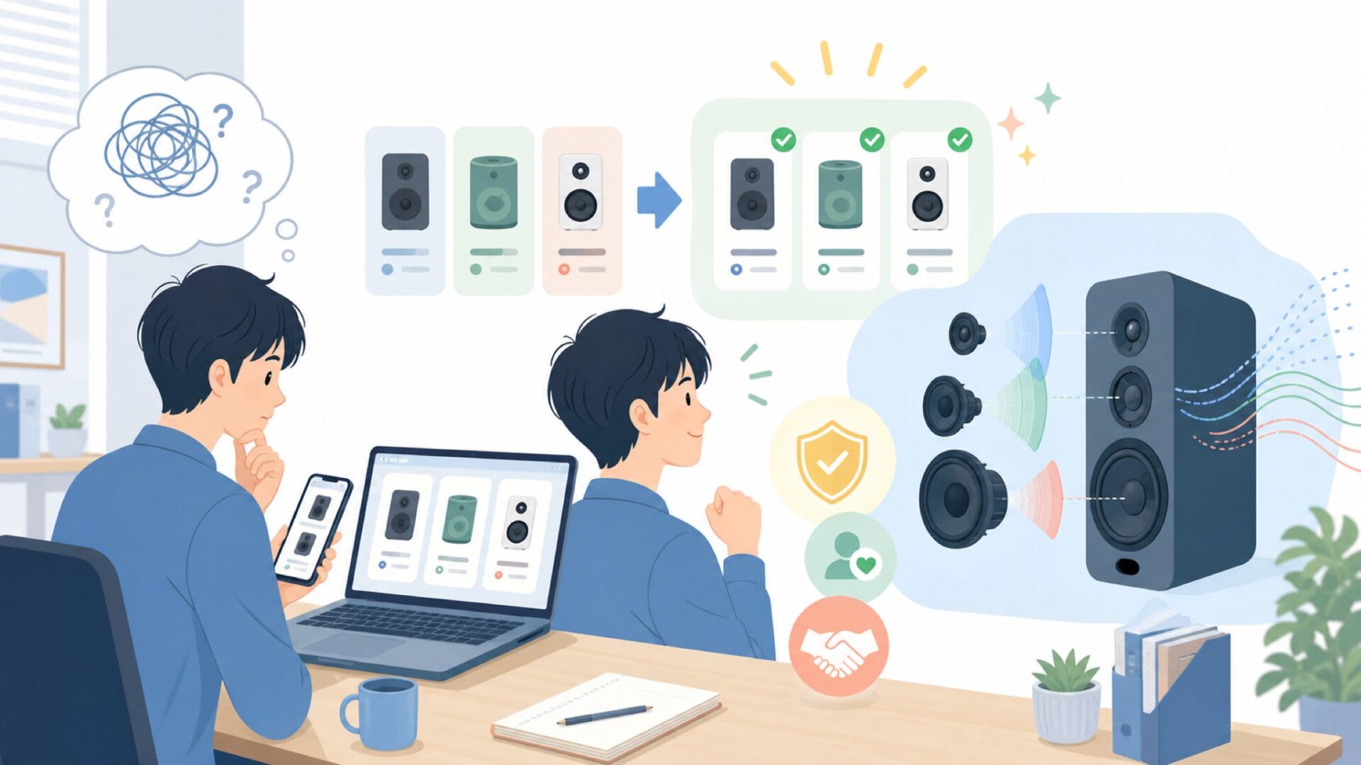 BQEYZが誇る多ドライバーハイブリッド技術を詳しく解説を表すイラスト