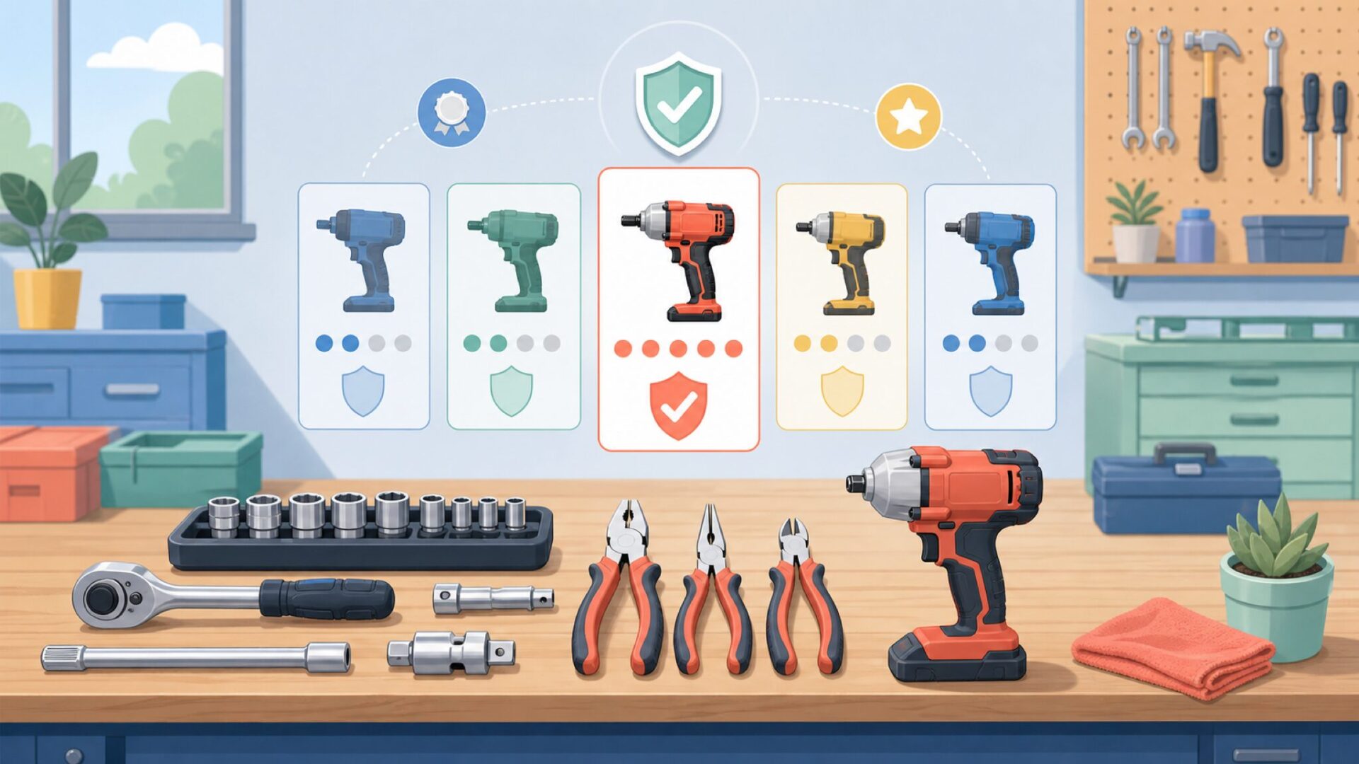 他の工具ブランドと比べてPEC Toolsはどう位置づけられるかを表すイラスト
