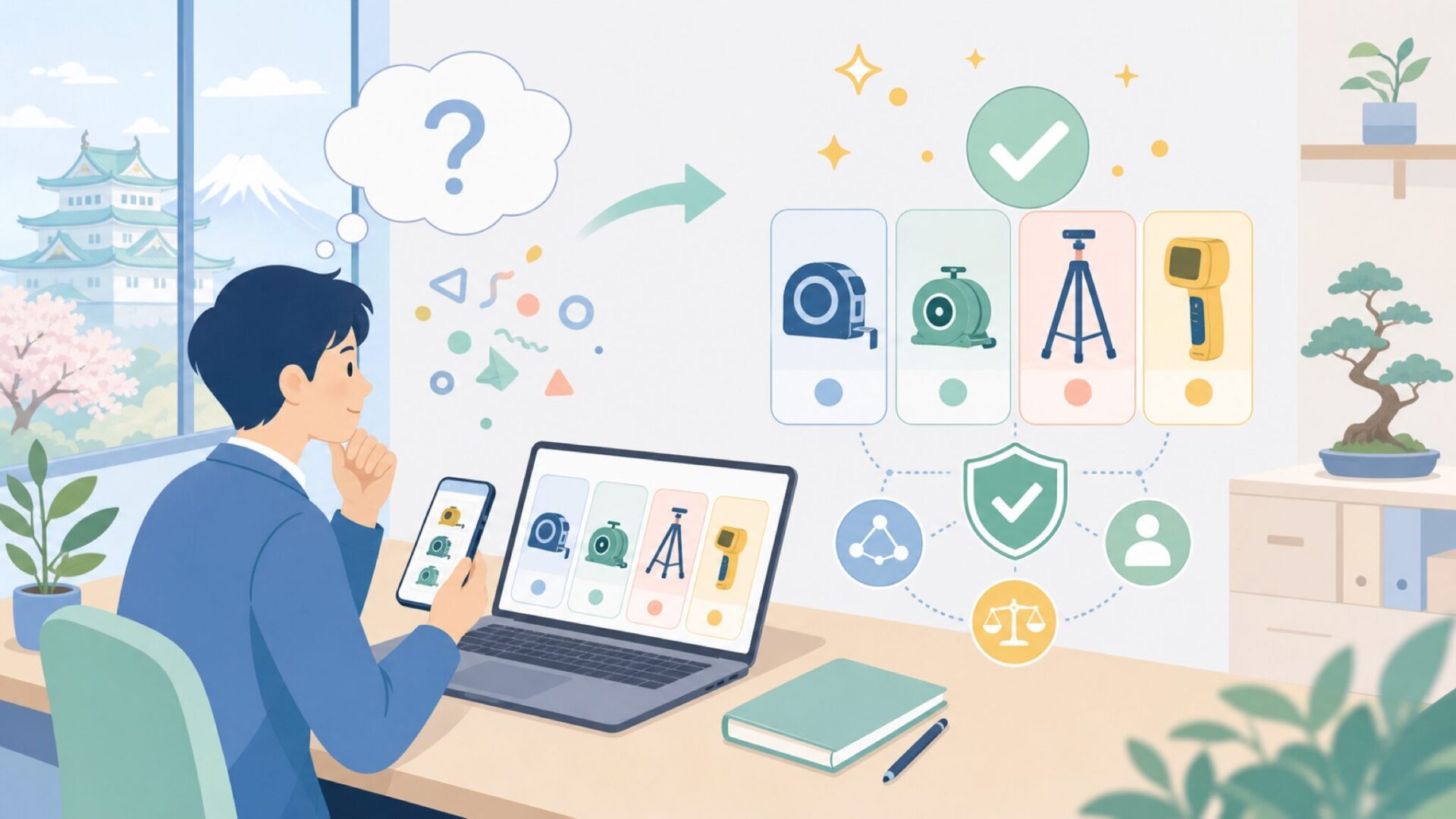 Kesonが作る主な製品ラインナップを知るを表すイラスト