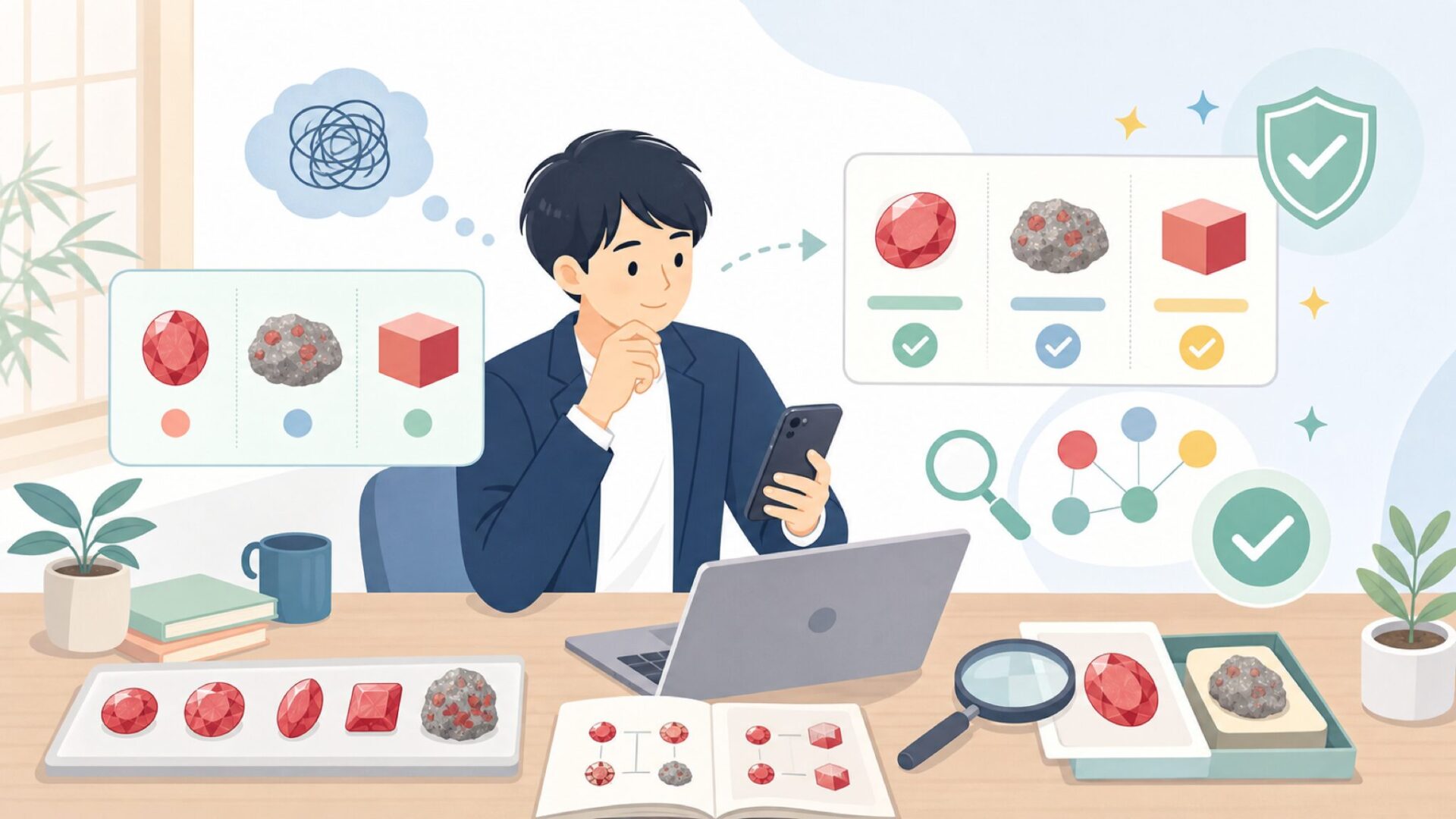 名前が紛らわしい「ルビー」たちとの違いと由来を表すイラスト