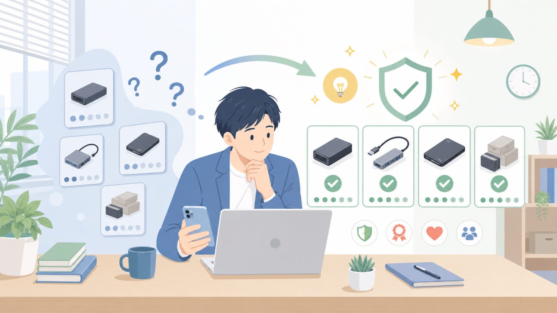 ORICOの主力製品ラインナップとカテゴリ別の評判を表すイラスト