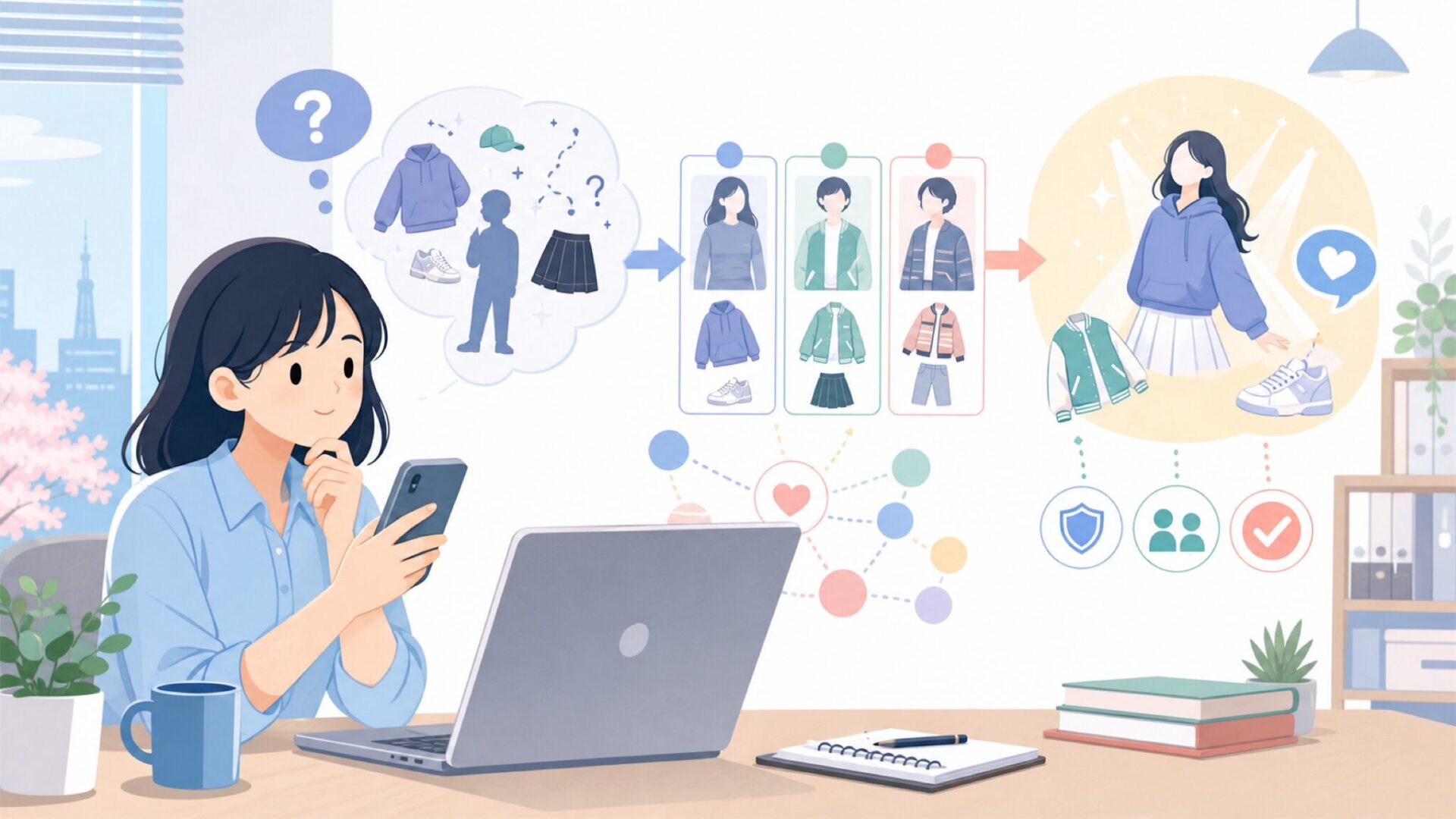 NERDYを着る有名人とK-POPとの深い関係を表すイラスト