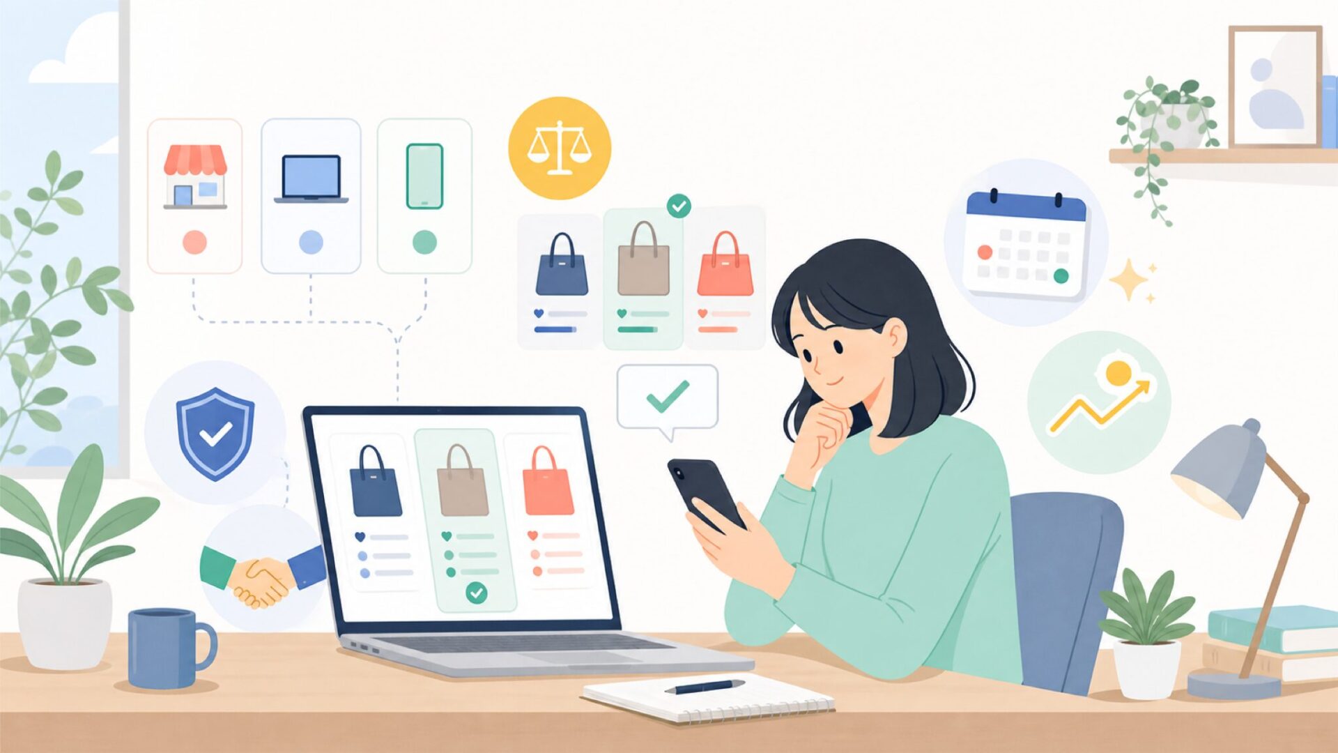 どこで買える？MURAの購入チャネルとお得な買い方を表すイラスト